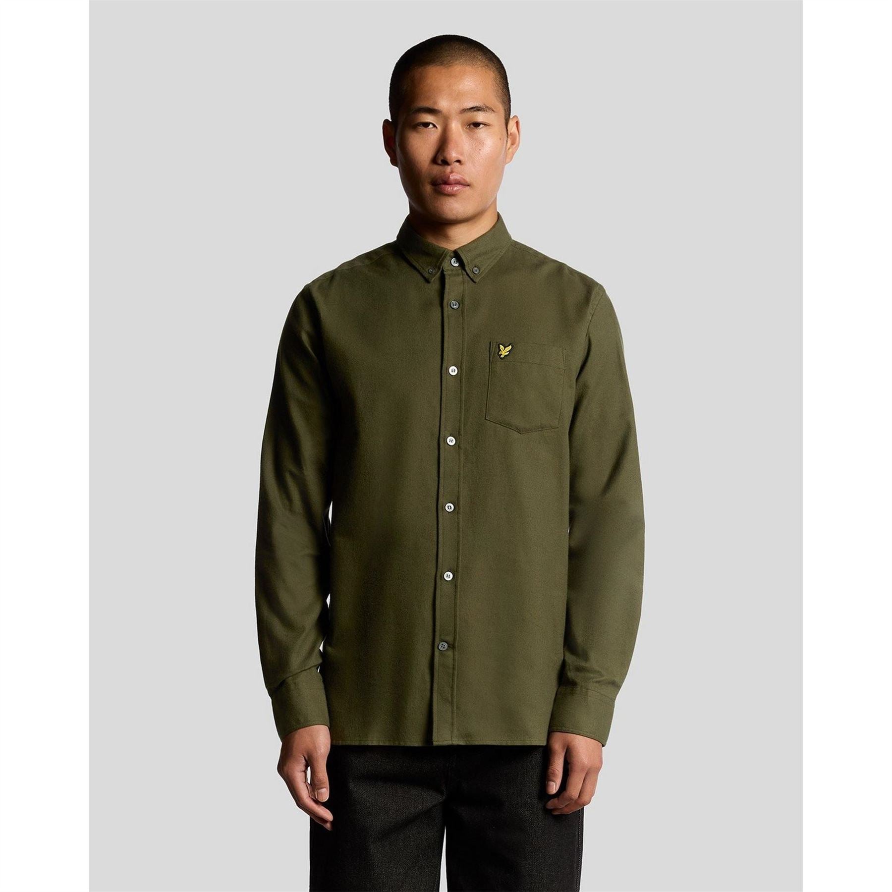 Lyle and Scott Flannel Button Down Collar Long Sleeve Shirt
