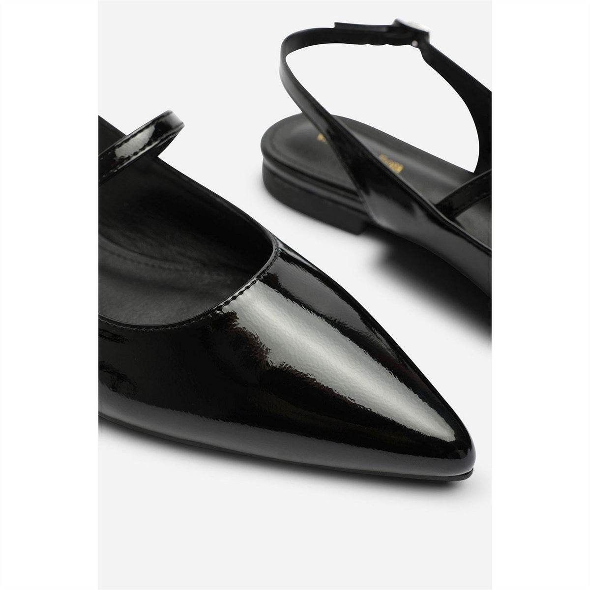 Wheres That From Pointed Toe Mary Jane Open Back Ballet Flats