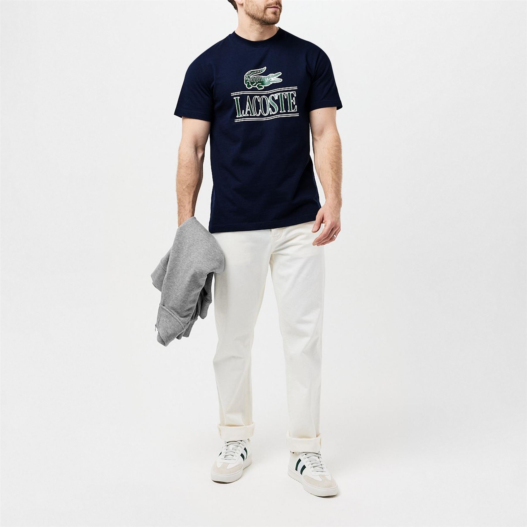 Lacoste Crocodile Print Lettering Regular Fit T-Shirt