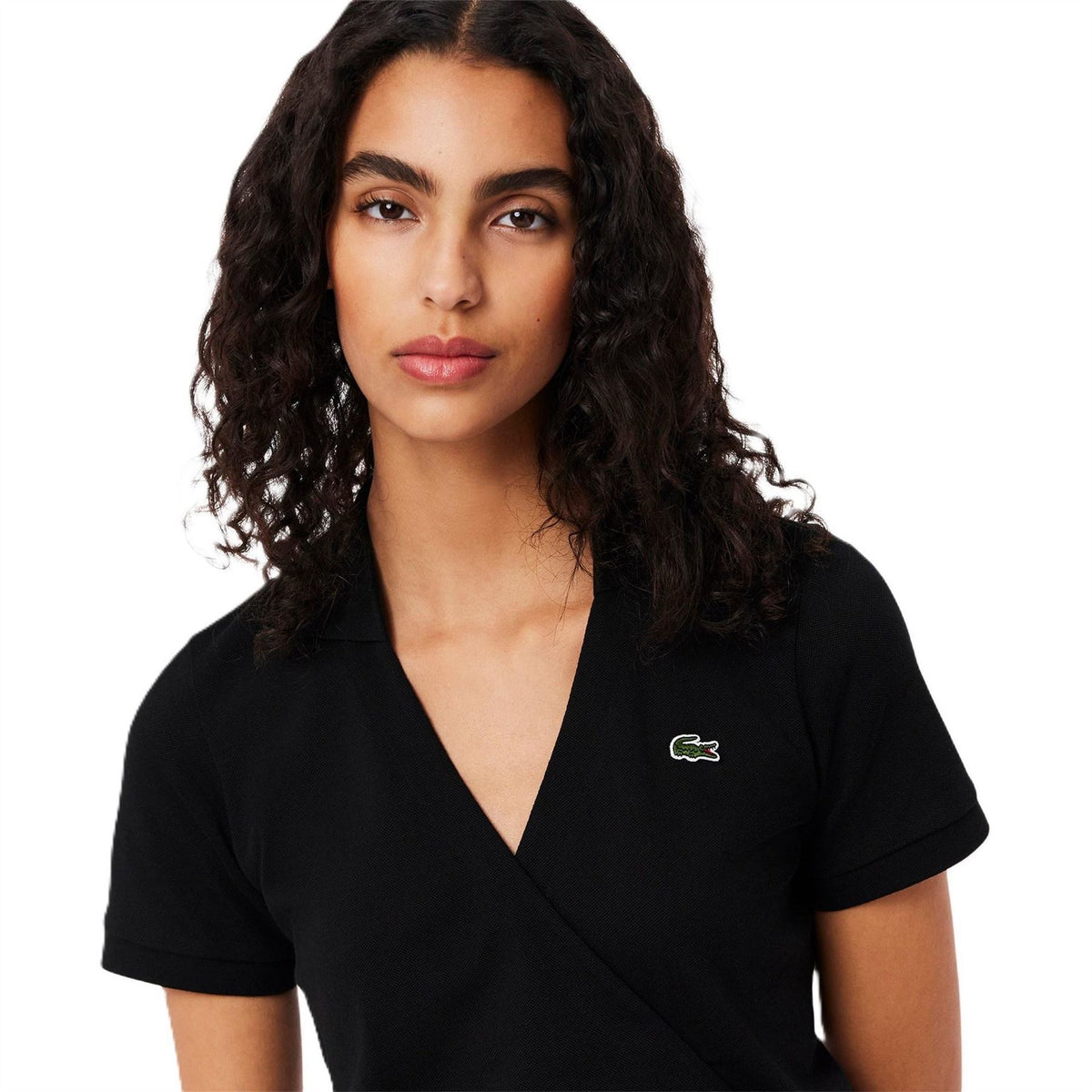 Lacoste Ef7252 Collared Neck Knee Length Wrap Dress