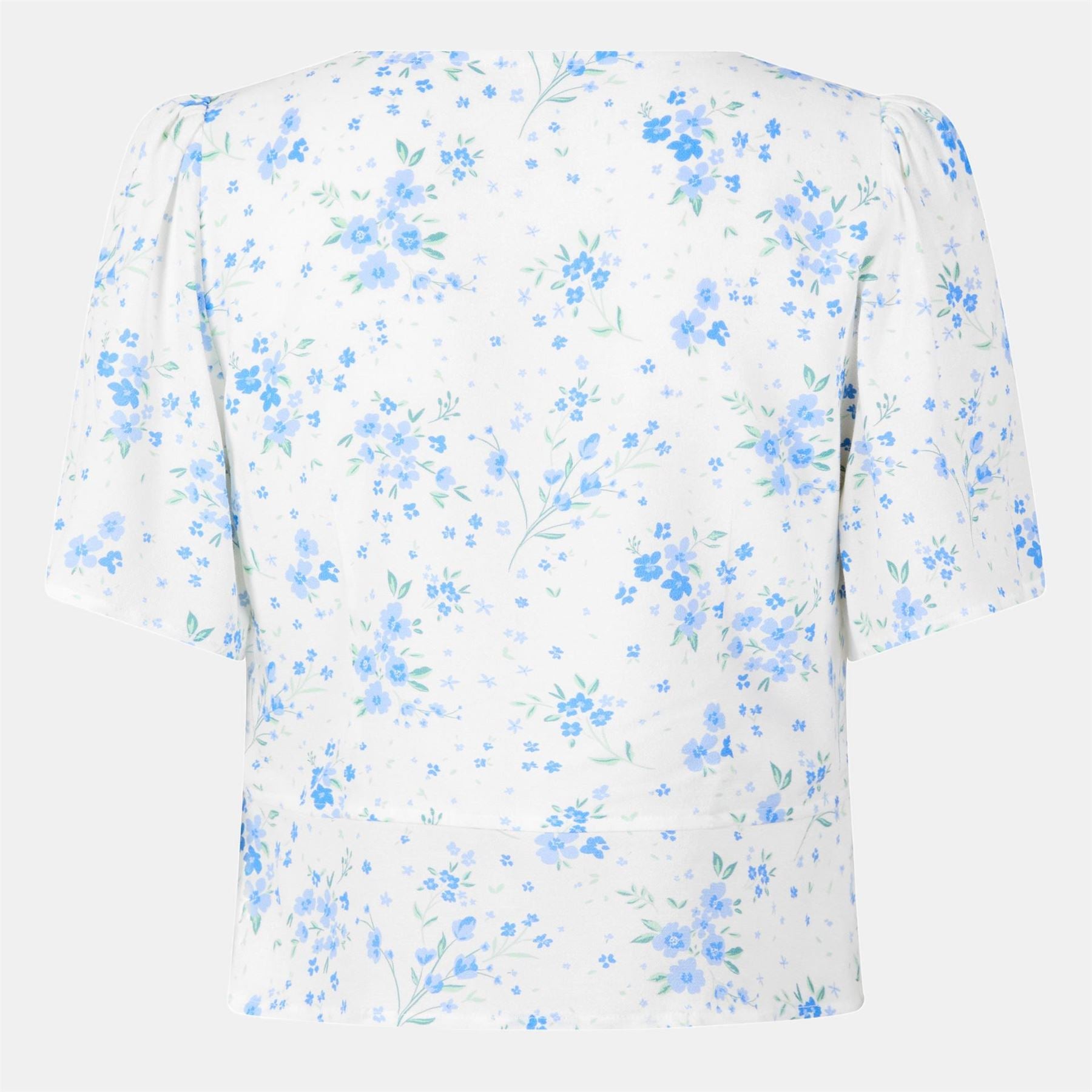 Jack Wills Keyhole Neck Regular Fit Short Sleeve Blouse