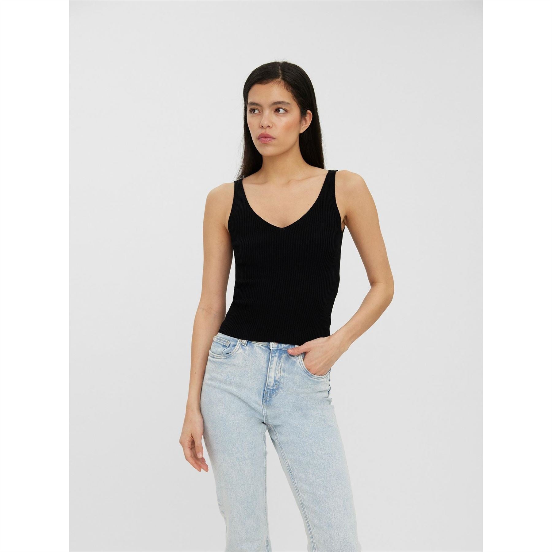 Vero Moda Glory Rib Scoop Neck Slim Fit Tank