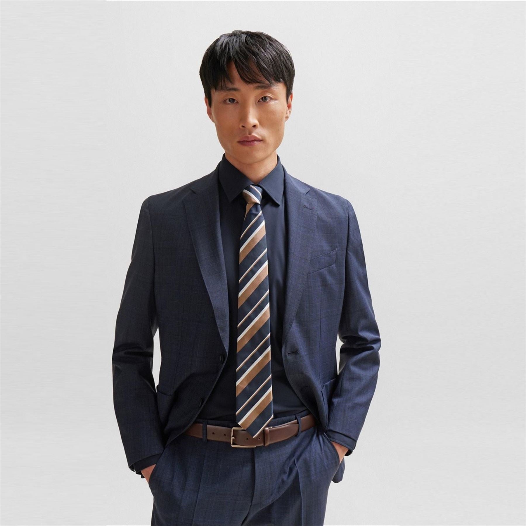 Boss Regular Fit Collared Neck Long Sleeve Oxford Shirt