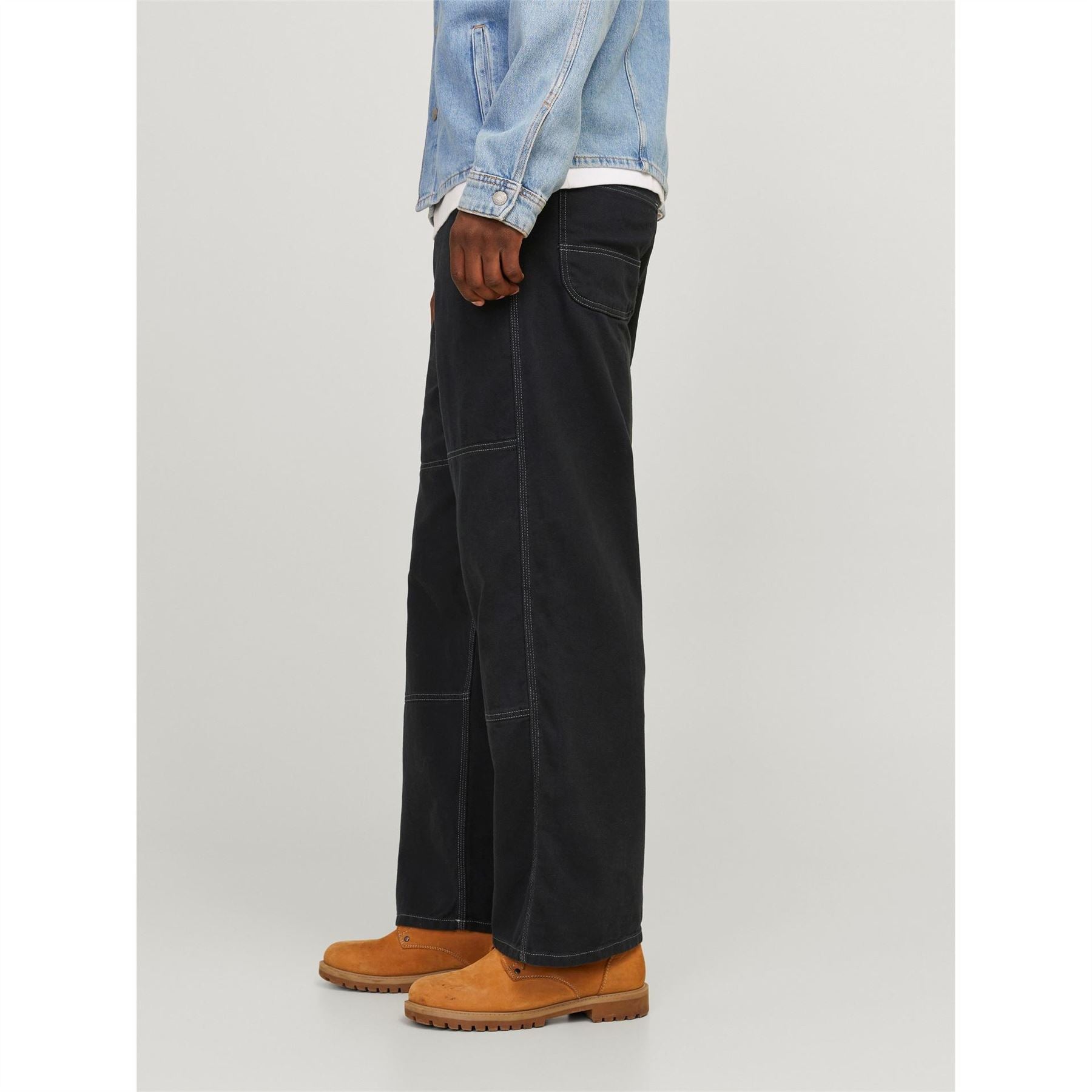 Jack and Jones Owen Solid Patterned Wide Leg Cargo Pants