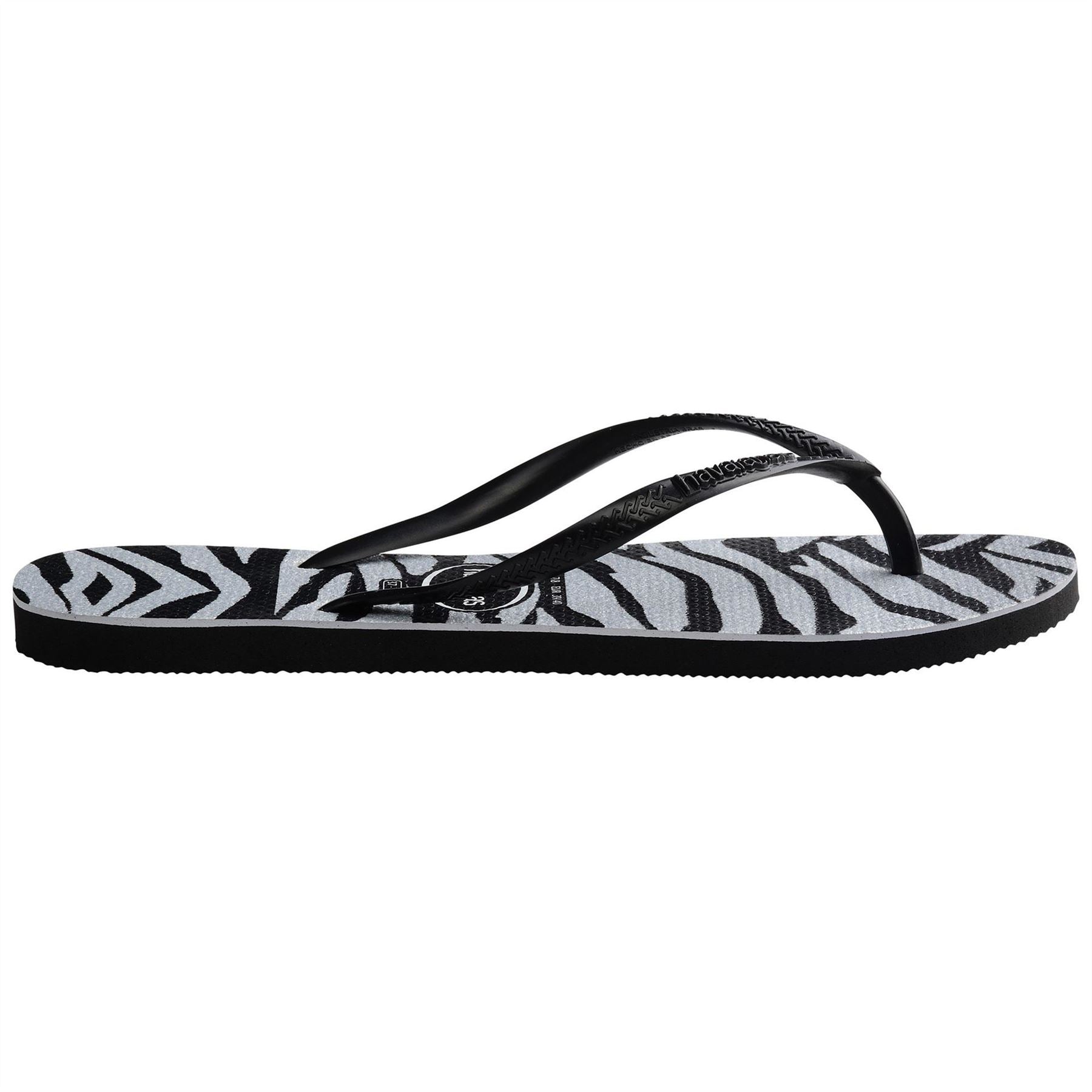 Havaianas Slim Animals Glitter Black Flip Flops