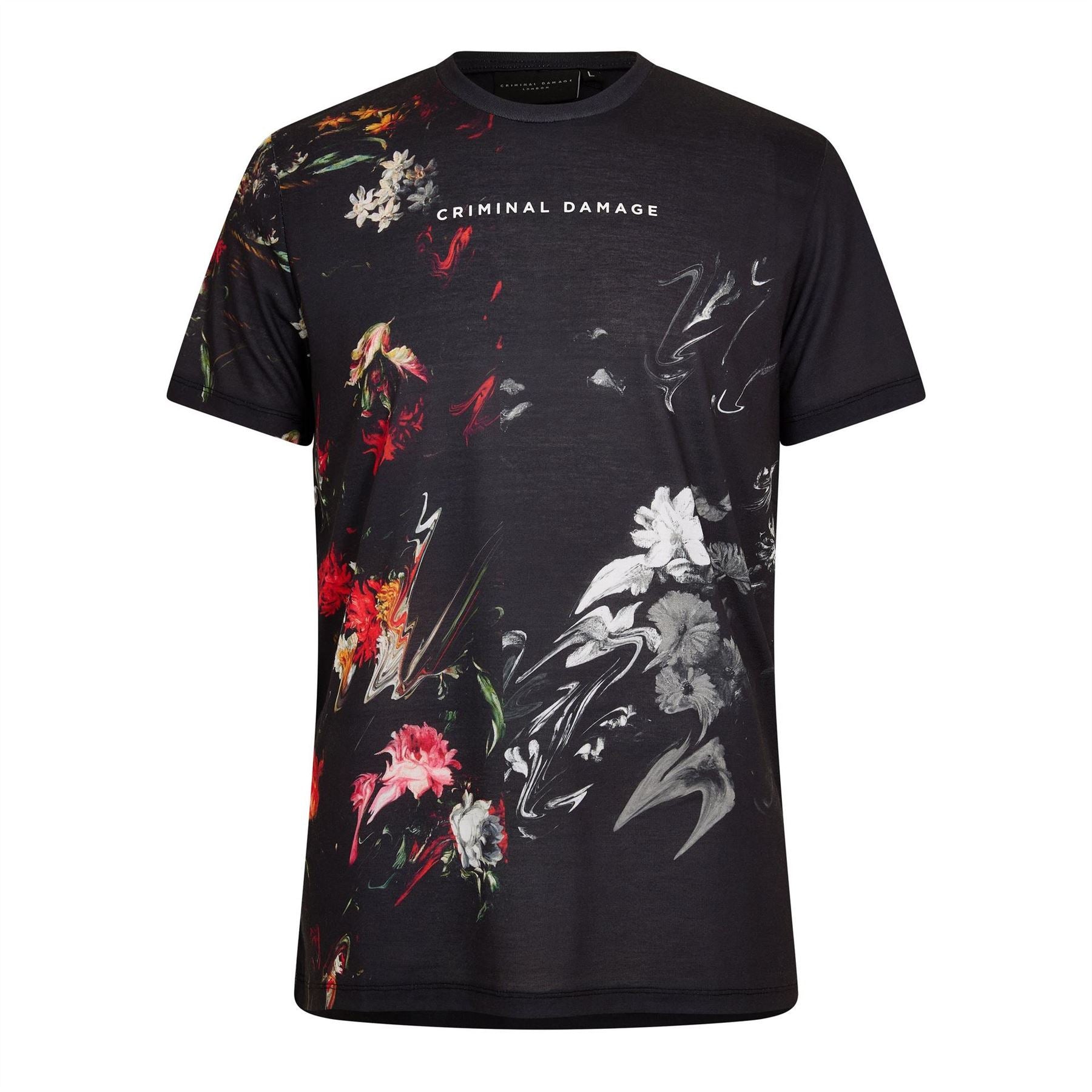 Criminal Damage Mens Warped Flower Tee
