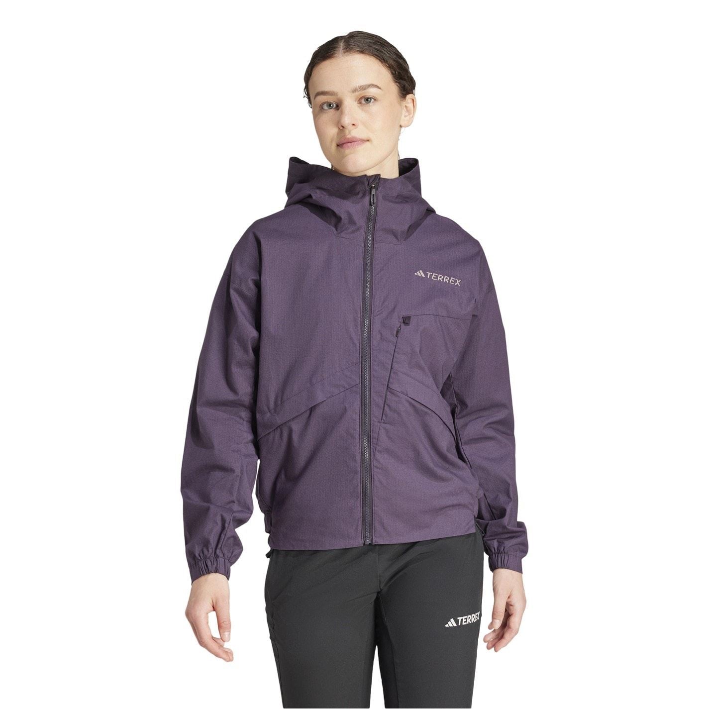 adidas Solid Patterned Windbreaker with Chest Pocket