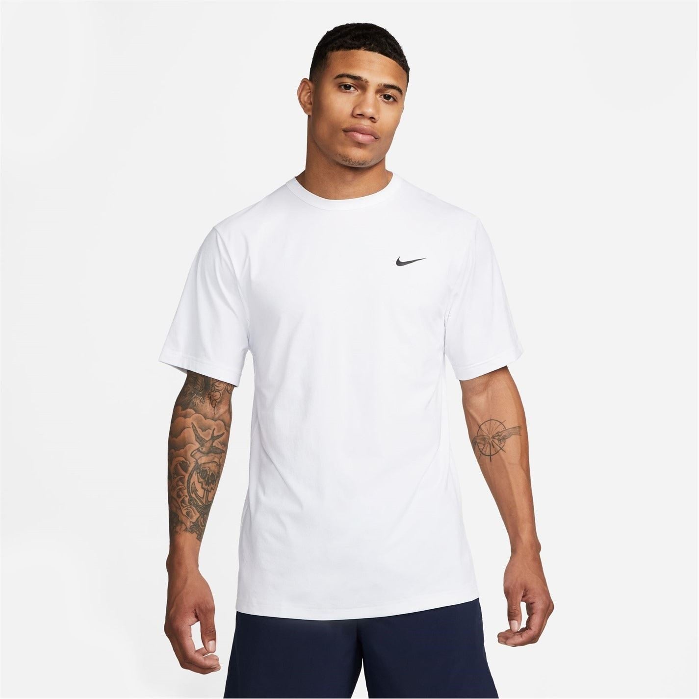 Nike Mens Dri Fit Uv Hyverse Short Sleeve Fitness Top