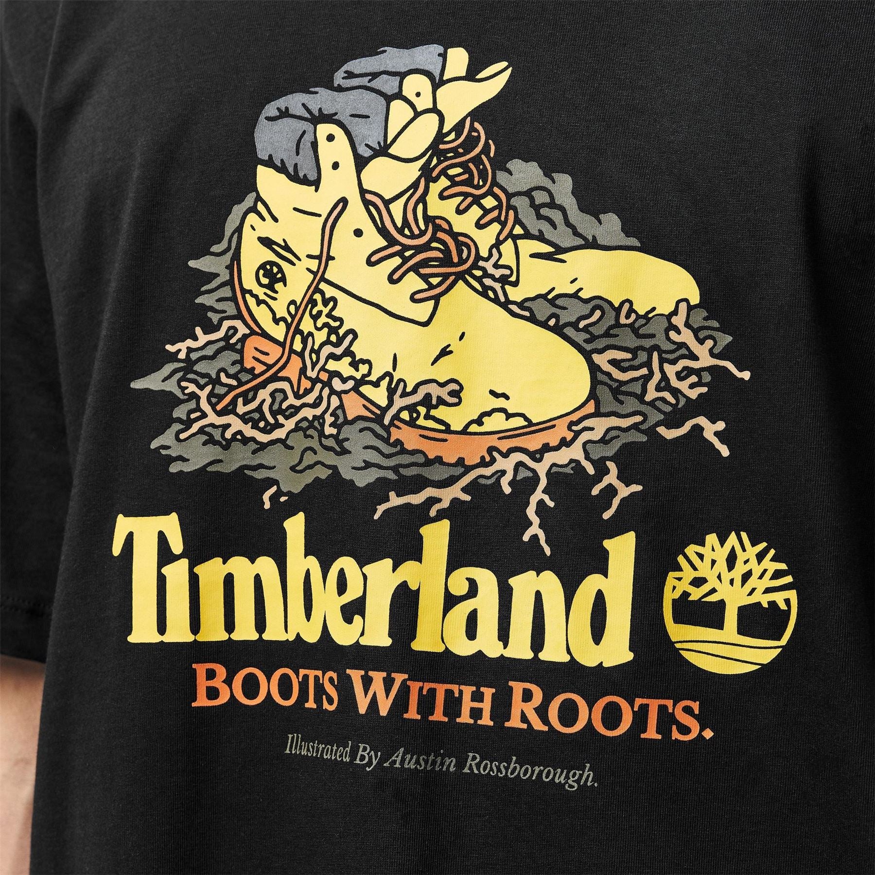 Timberland Regular Fit Vintage Boots with Roots Graphic Print T-Shirt