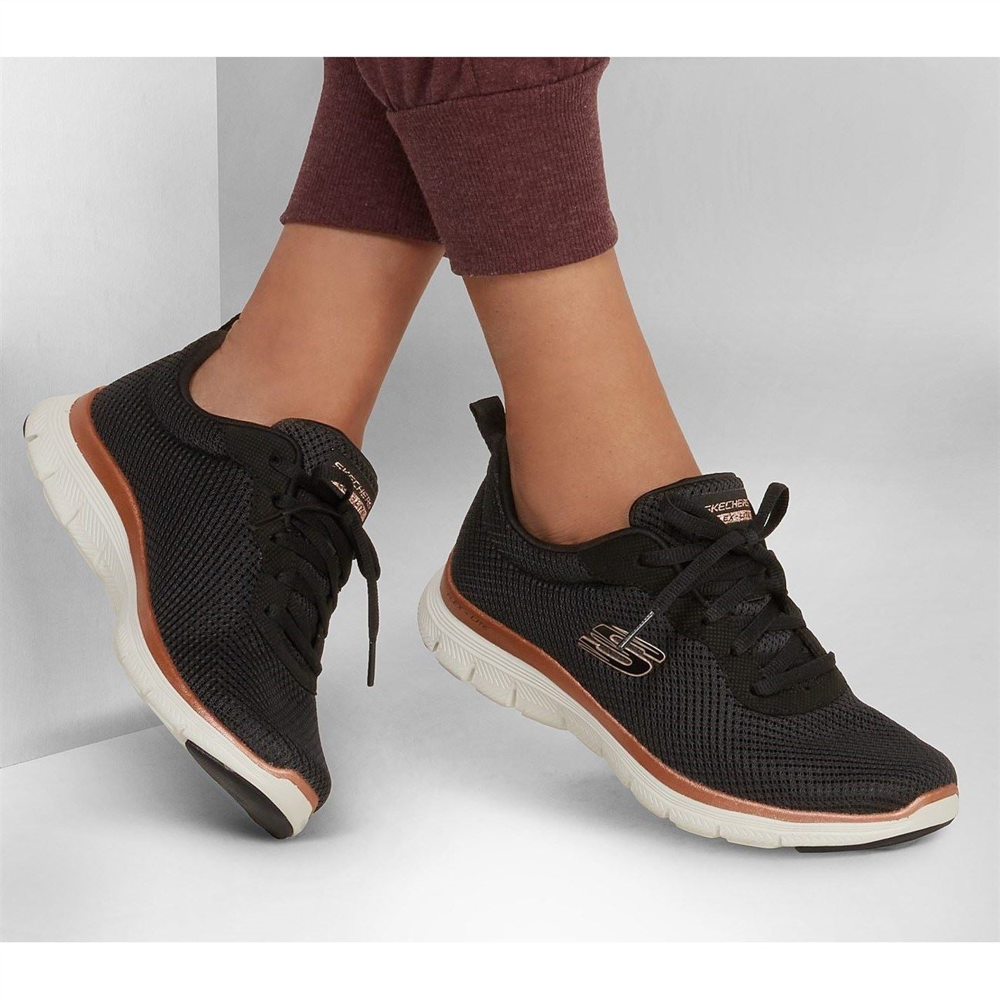 Skechers Flex Low Top Lace-Up Sneakers