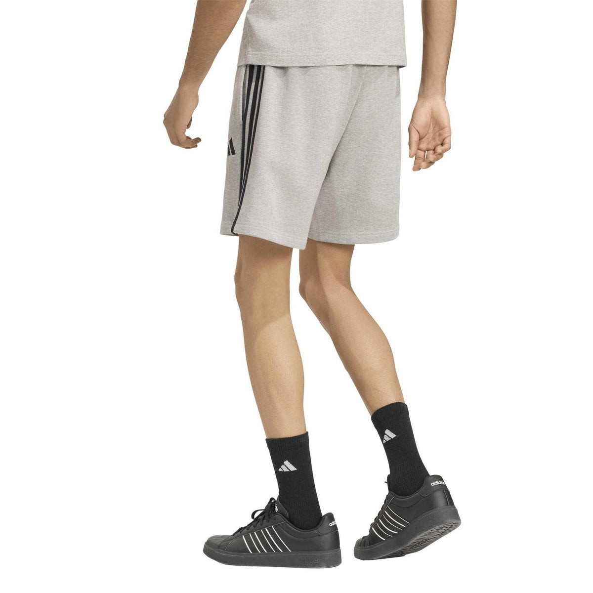 adidas Mens Essentials 3 Stripe Fleece Shorts