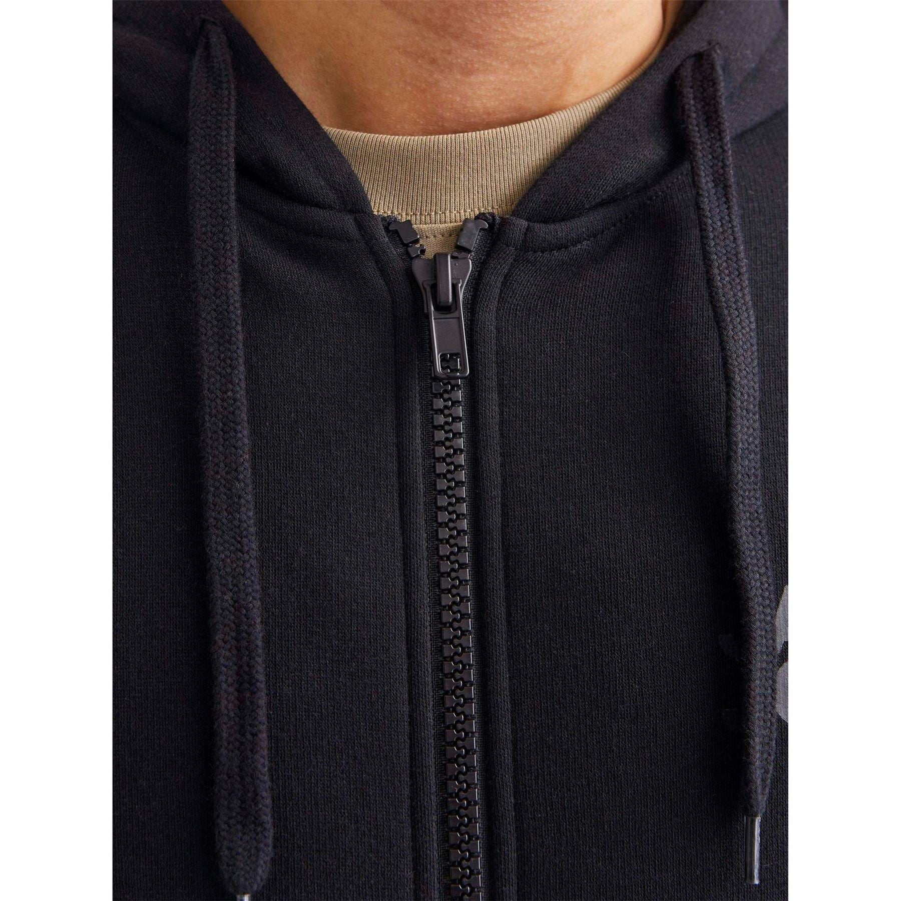 Jack and Jones Mens Corp Logo Sweat Zip Hood