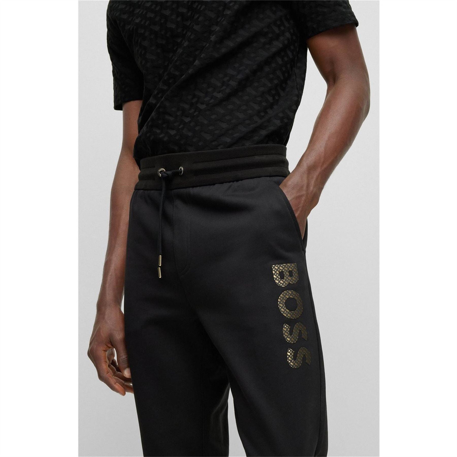 Boss Lamont Solid Patterned Slim Joggers