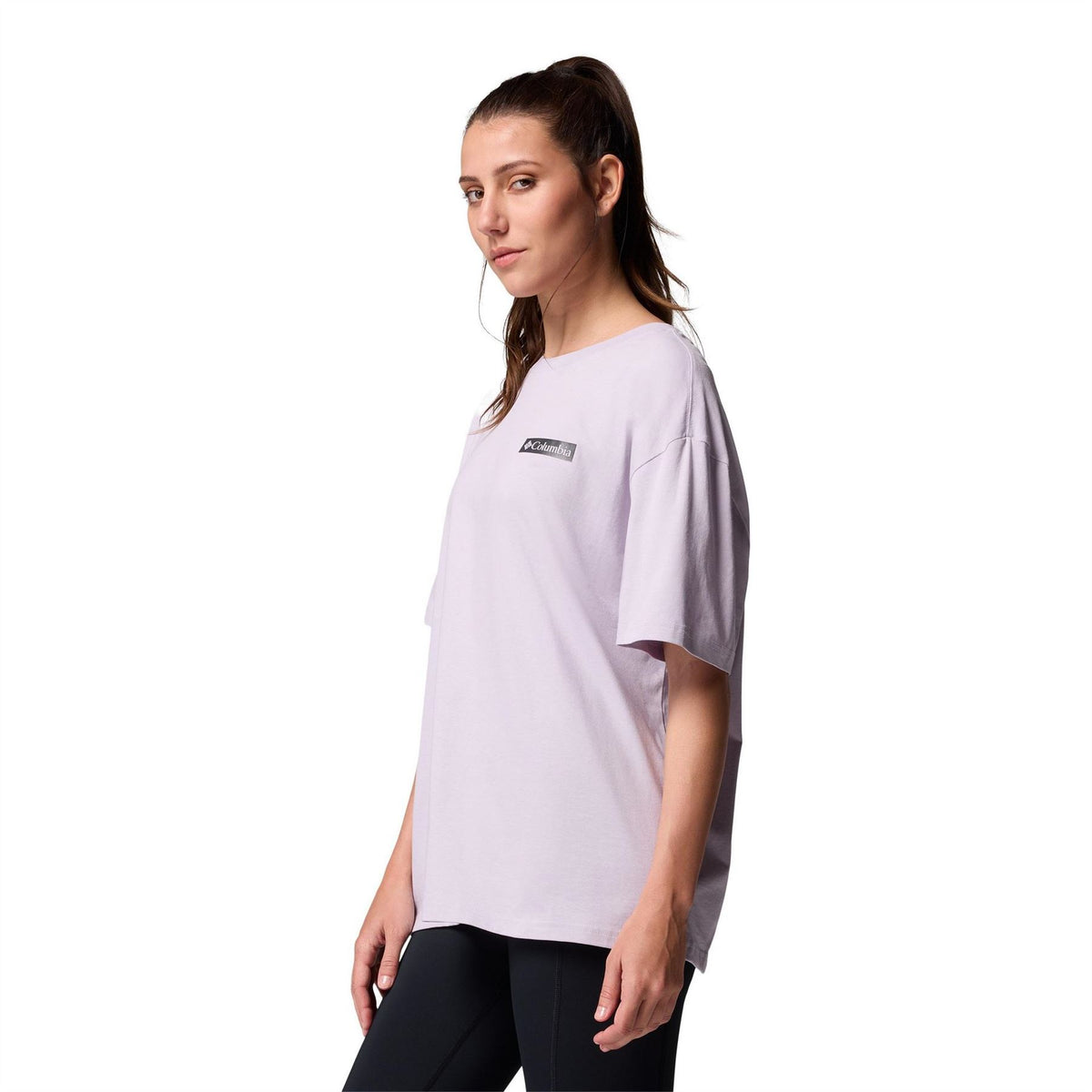 Columbia Oversize Fit Crew Neck Drop Shoulder Boyfriend T-Shirt