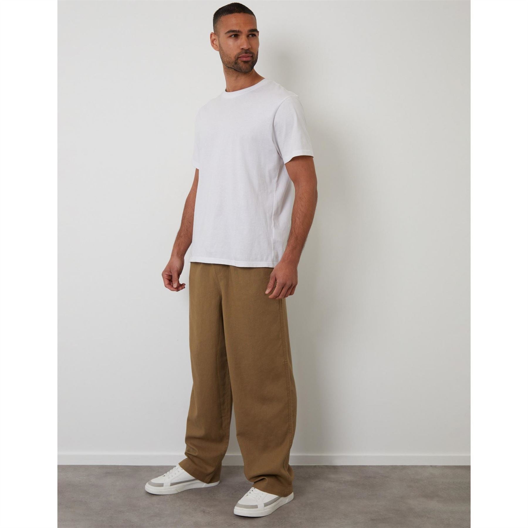 Threadbare Mrcny Lin Solid Patterned Straight Trousers