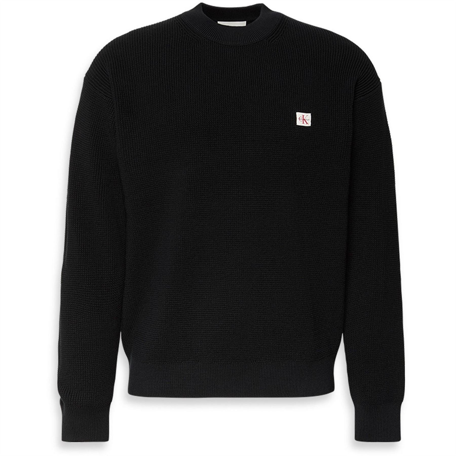 Calvin Klein Jeans Crew Neck Ribbed Collar Long Sleeve Sweater