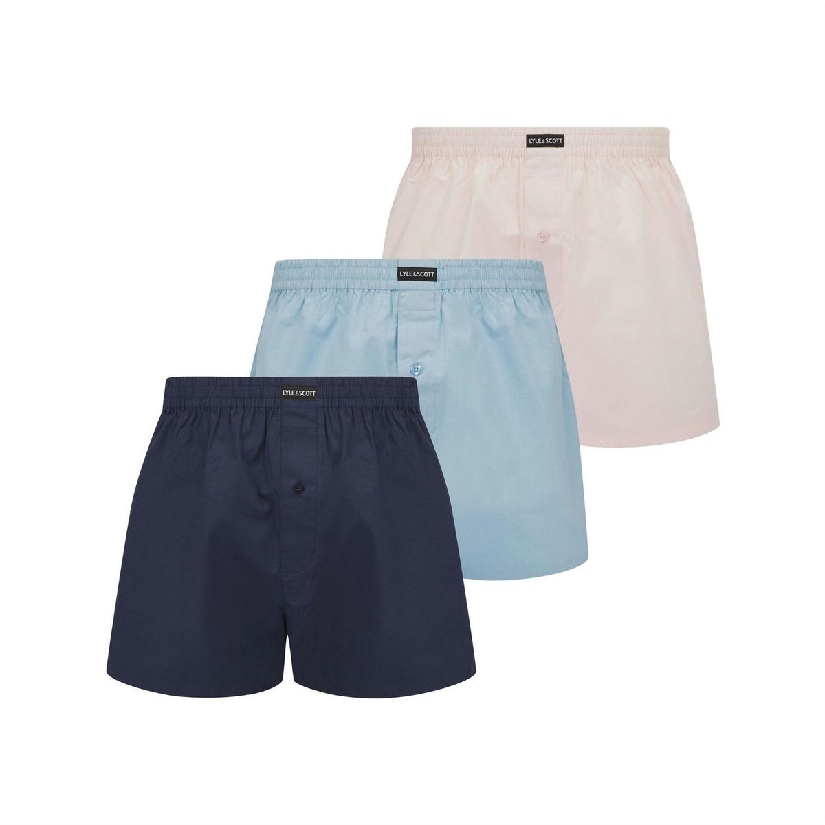 Lyle and Scott 3 Pack Woven Plain Design Boxer Shorts