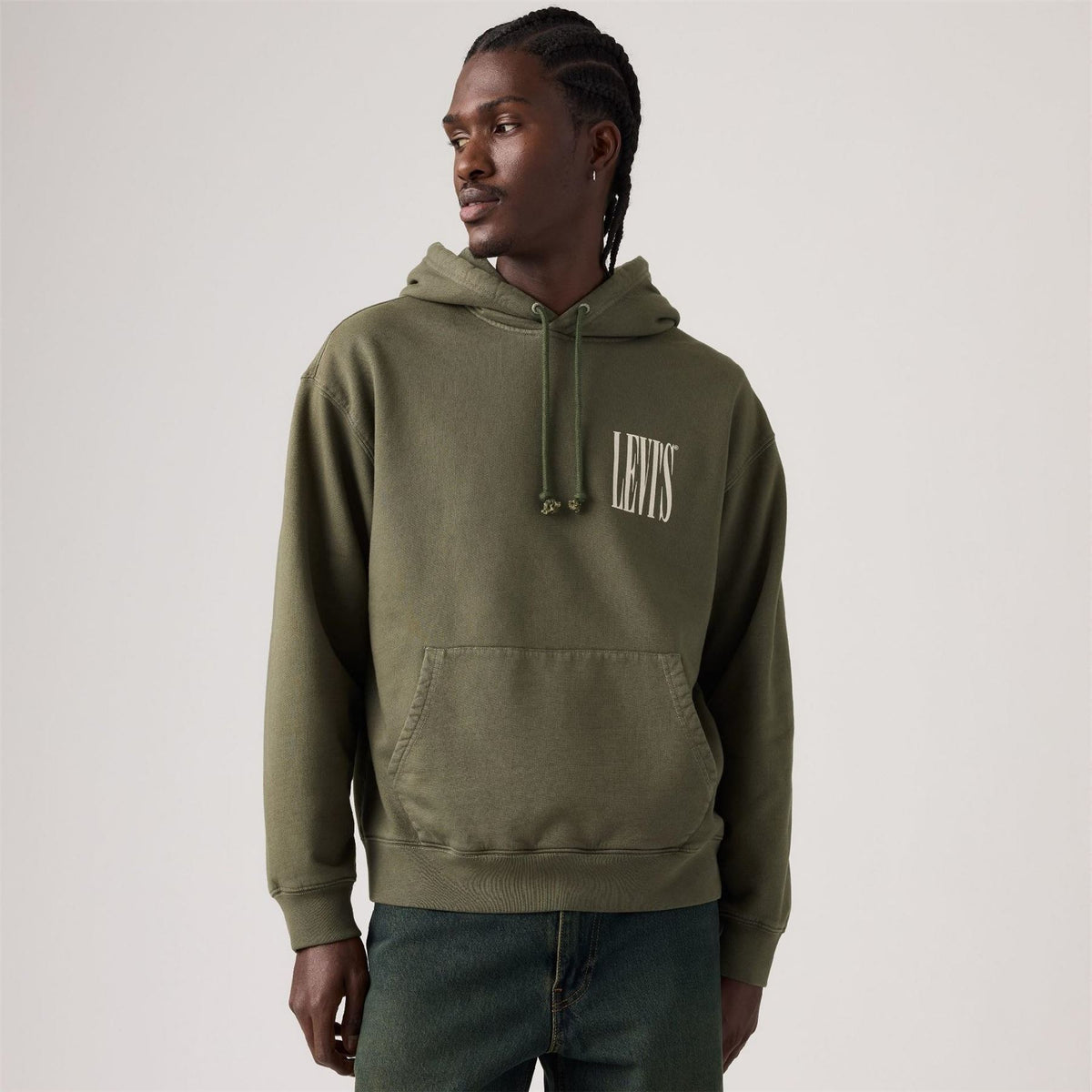 Levis Relaxed Fit Hooded Neck Text Graphic Sweatshirt