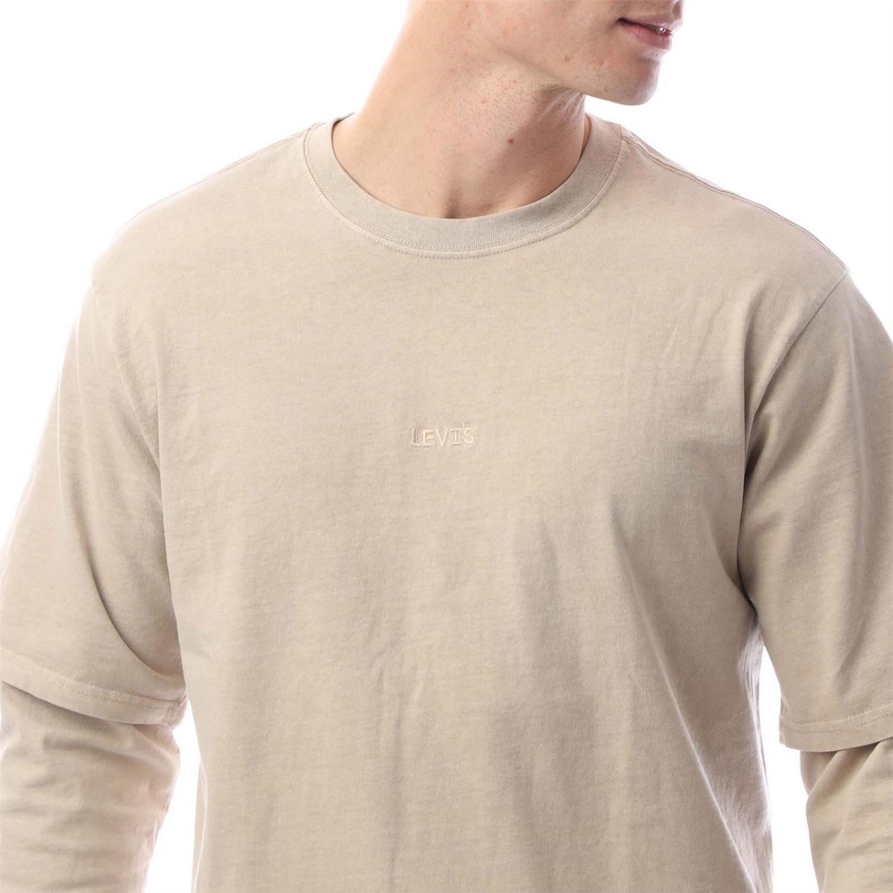 Levis Feather Embroidered Crew Neck Long Sleeve Jersey T-Shirt