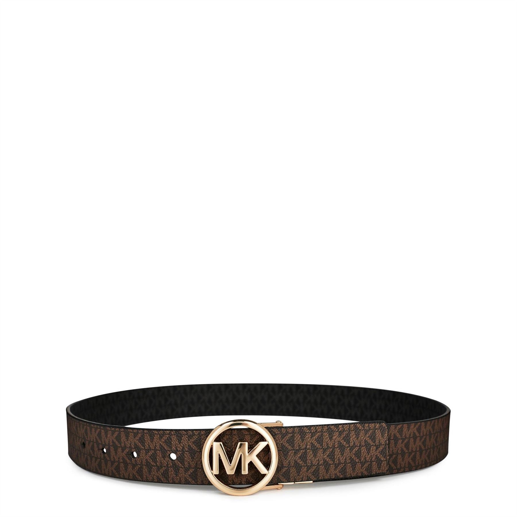 MICHAEL Michael Kors Round Logo Reversible Leather Belt