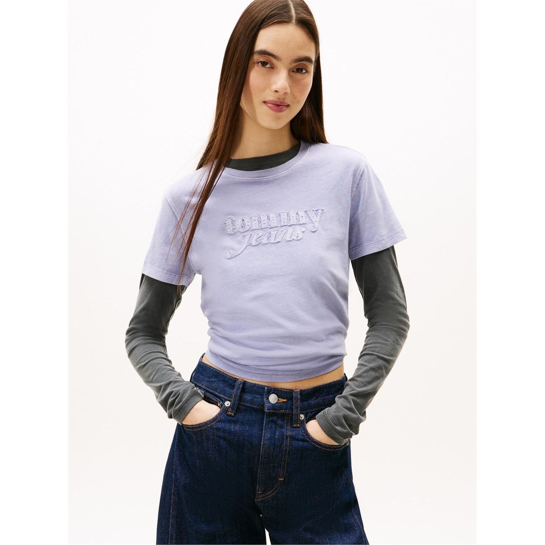 Tommy Jeans Script Lacoste Lettering Crew Neck Short Sleeve T-Shirt