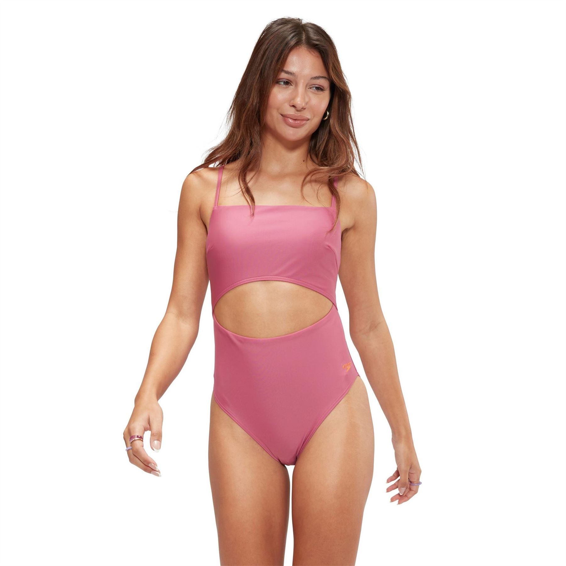 Speedo Cut-Out One-Piece Swimsuit with Tie Closure