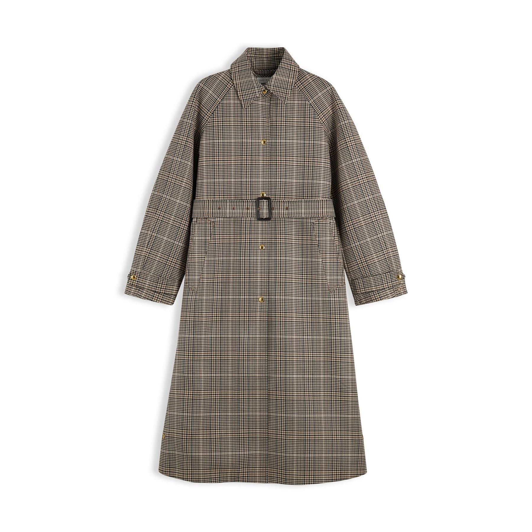Tommy Hilfiger Check Cotton Trench Coat