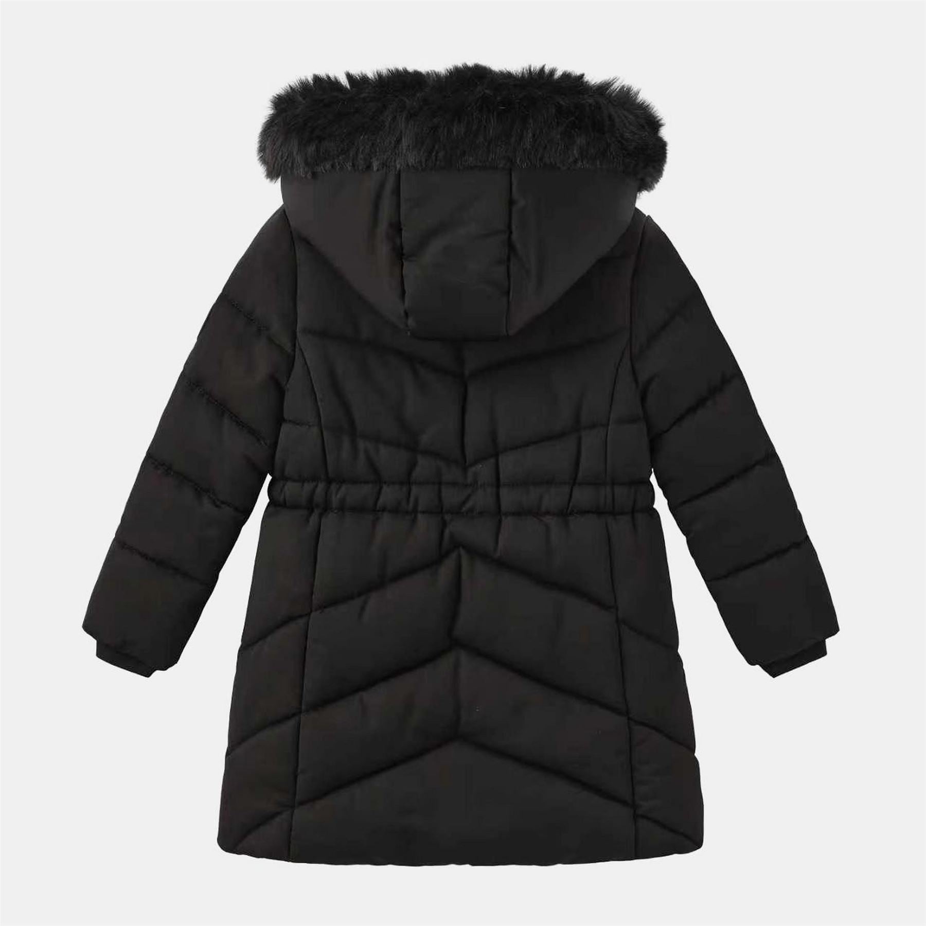 Firetrap Faux Fur Trim Long Sleeve Short Puffer Jacket