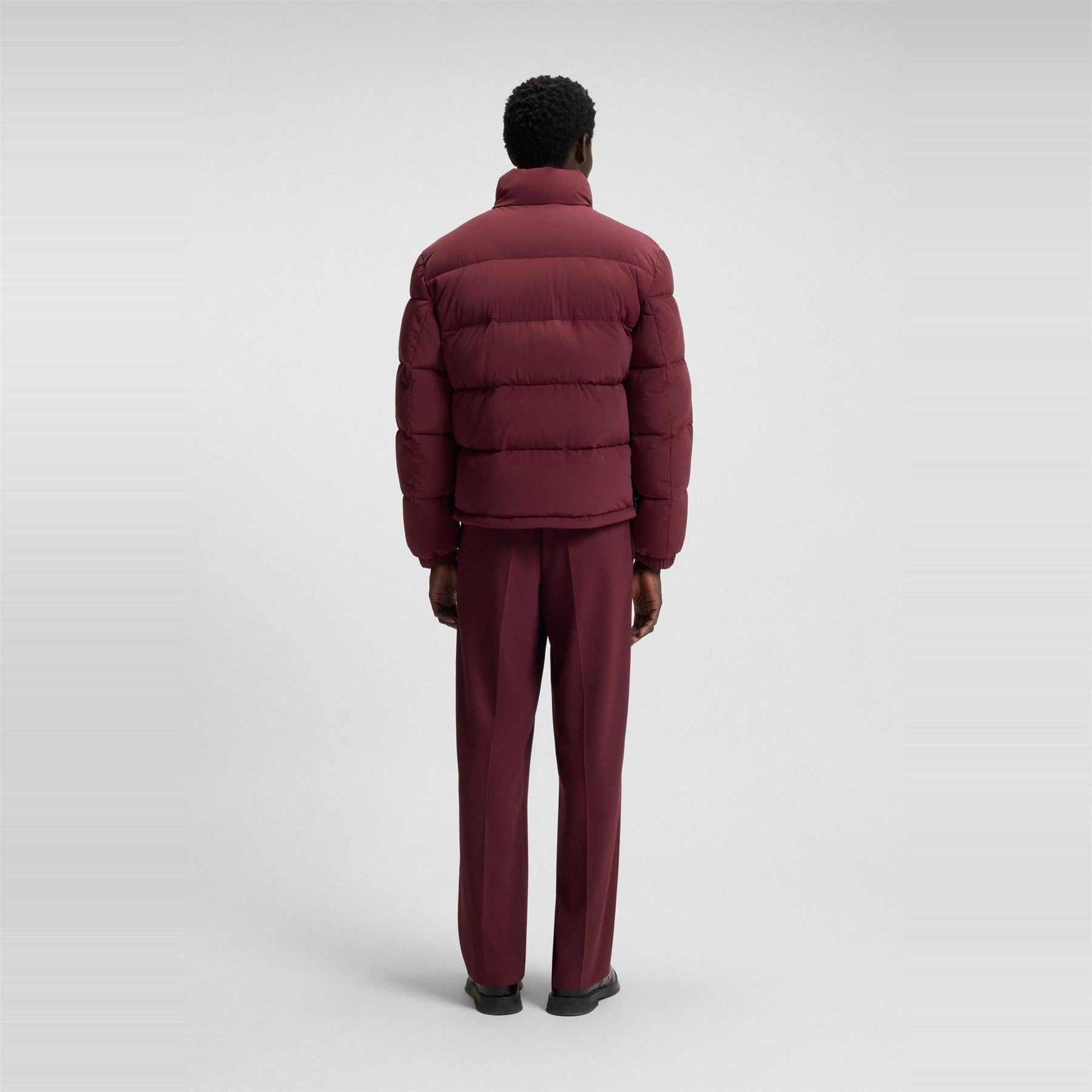 Hugo Solid Patterned Puffer Coat with Chest Pocket