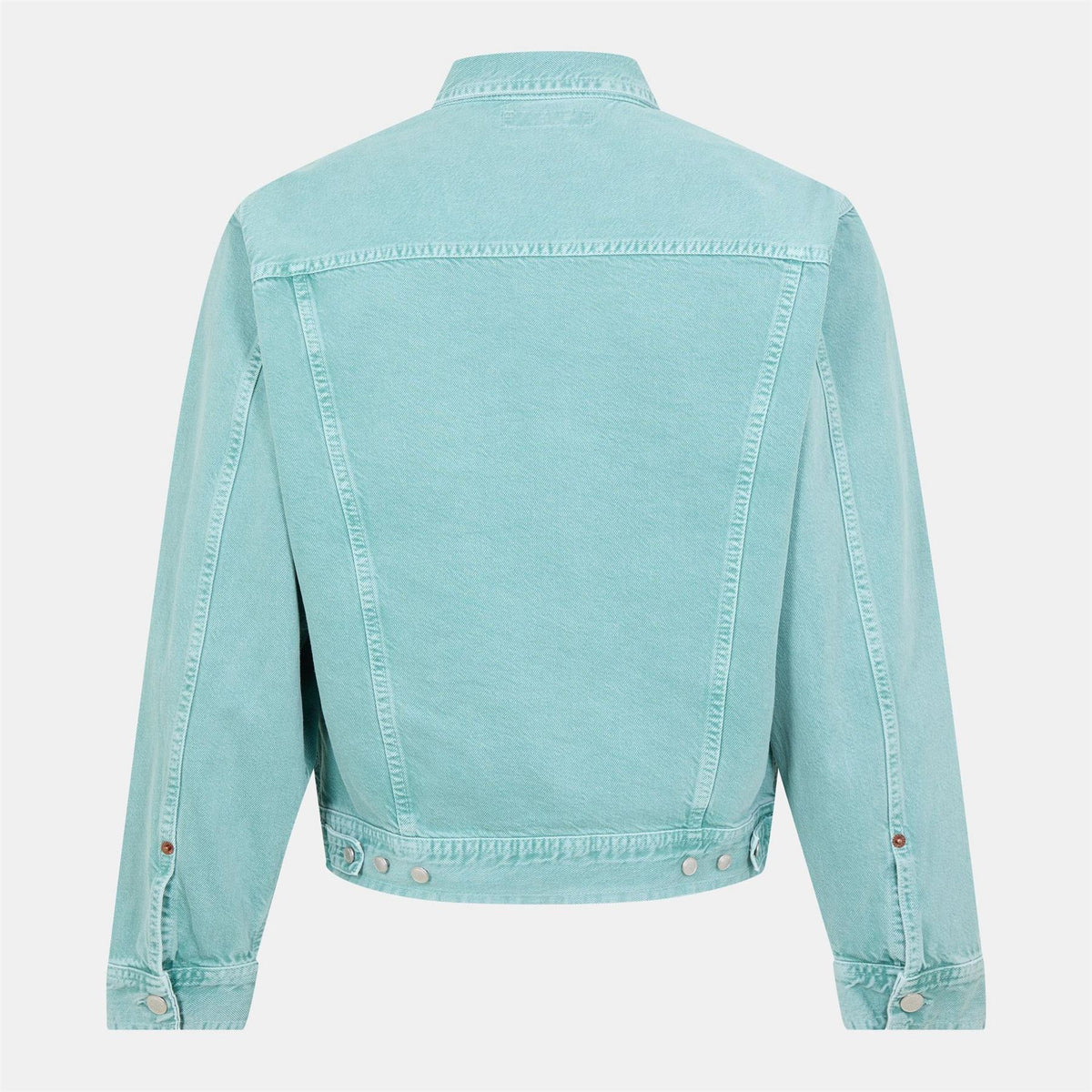 Replay Solid Patterned Snap Button Denim Jacket with Pockets