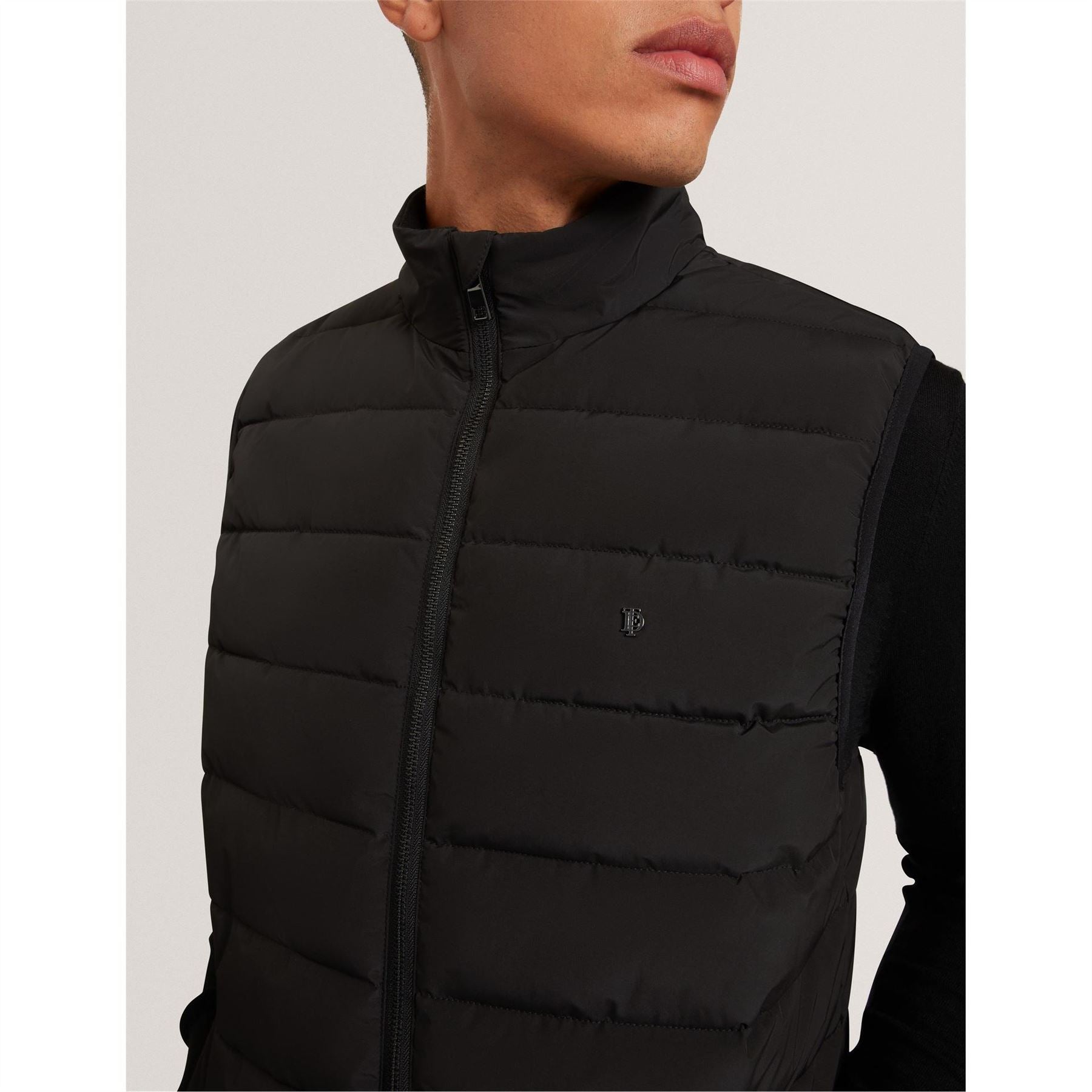 Ted Baker Quilted Horizontal Stripe Puffer Coat