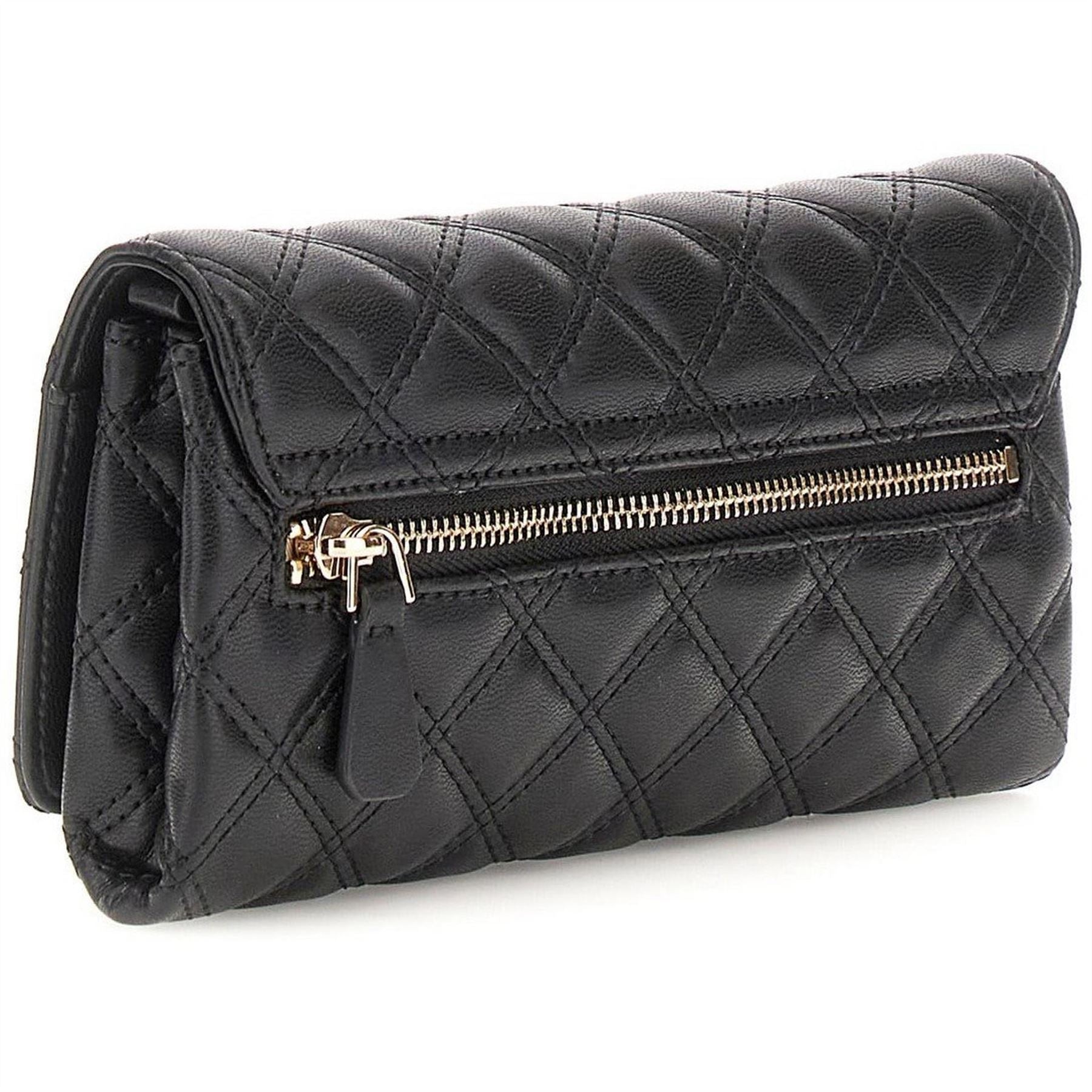Guess Rectangle Shaped Wallet on Chain with Gold Tone Hardware