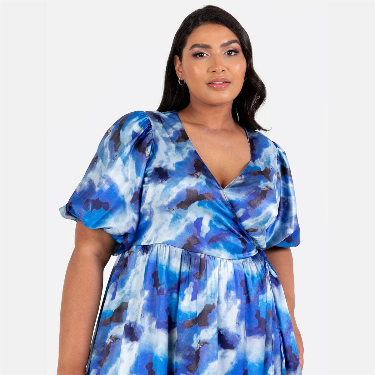 Lovedrobe V-Neck Short Sleeve Wrap Dress