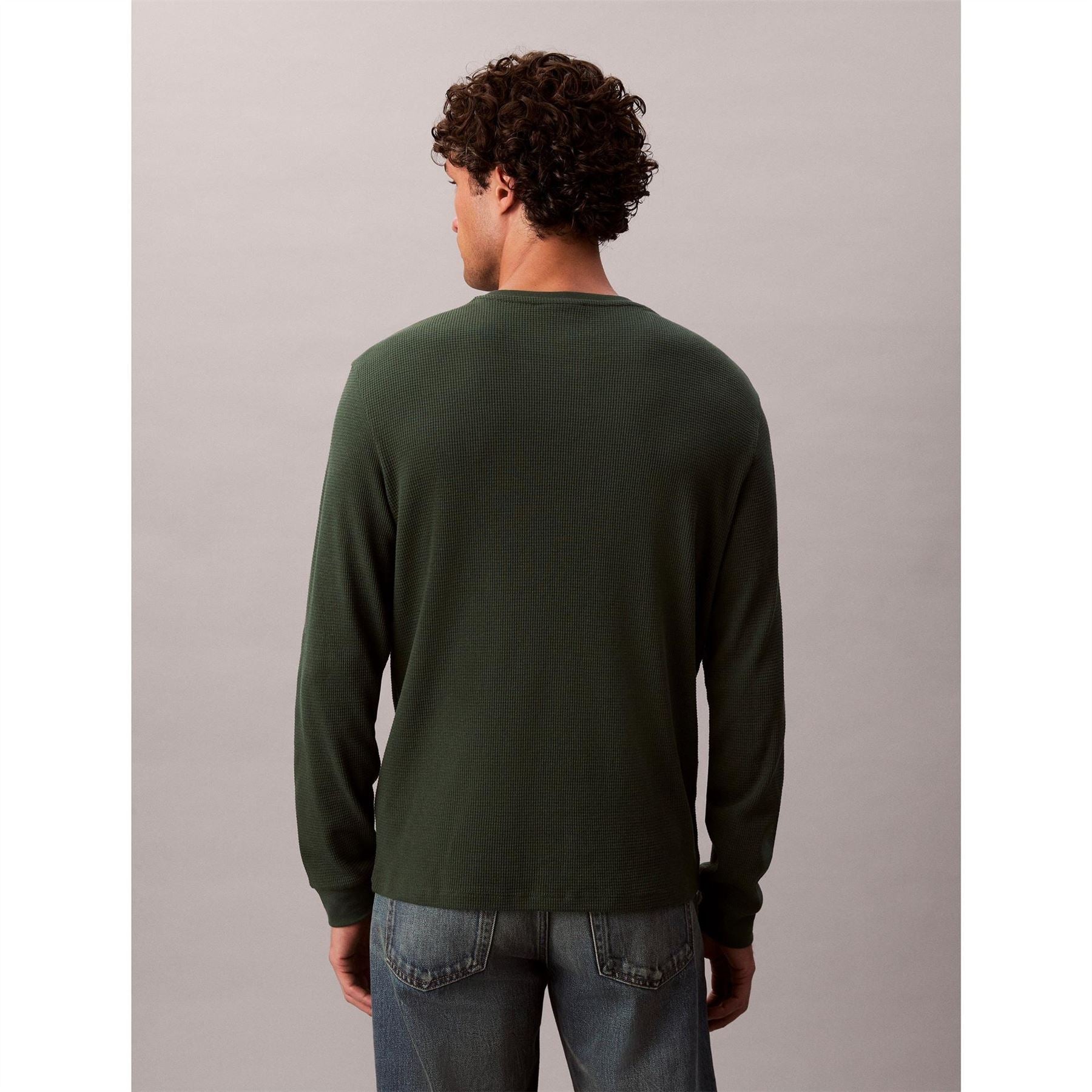 Calvin Klein Jeans Waffle Long Sleeve Crew Neck T-Shirt