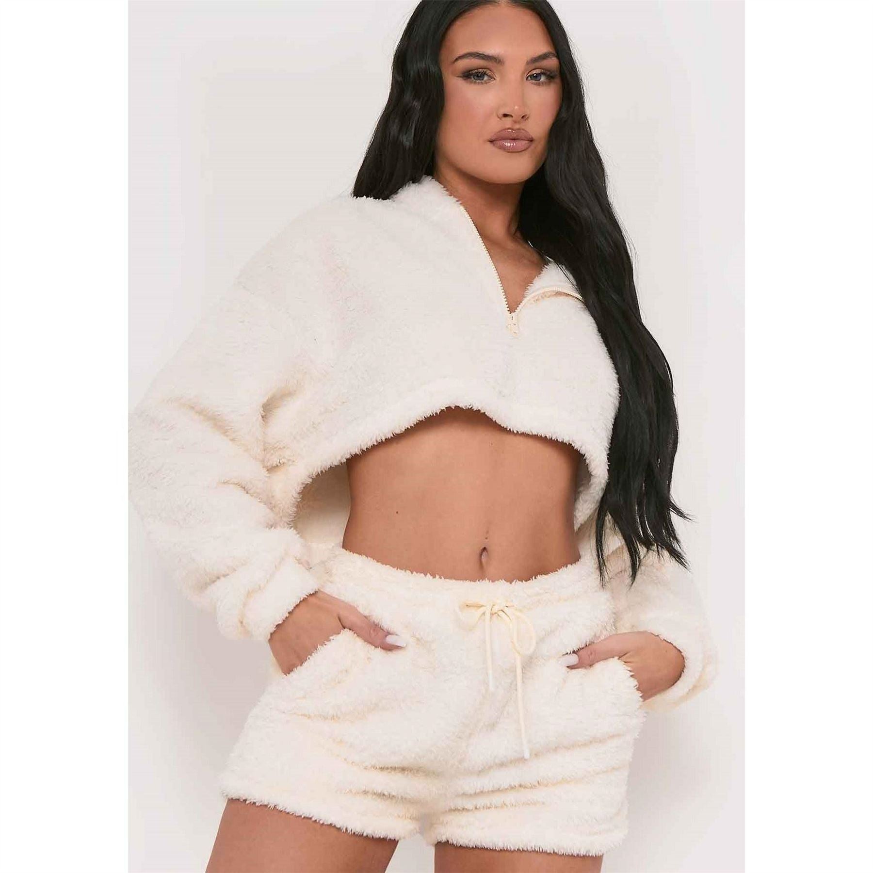 Missy Empire Teddy Drawstring Shorts