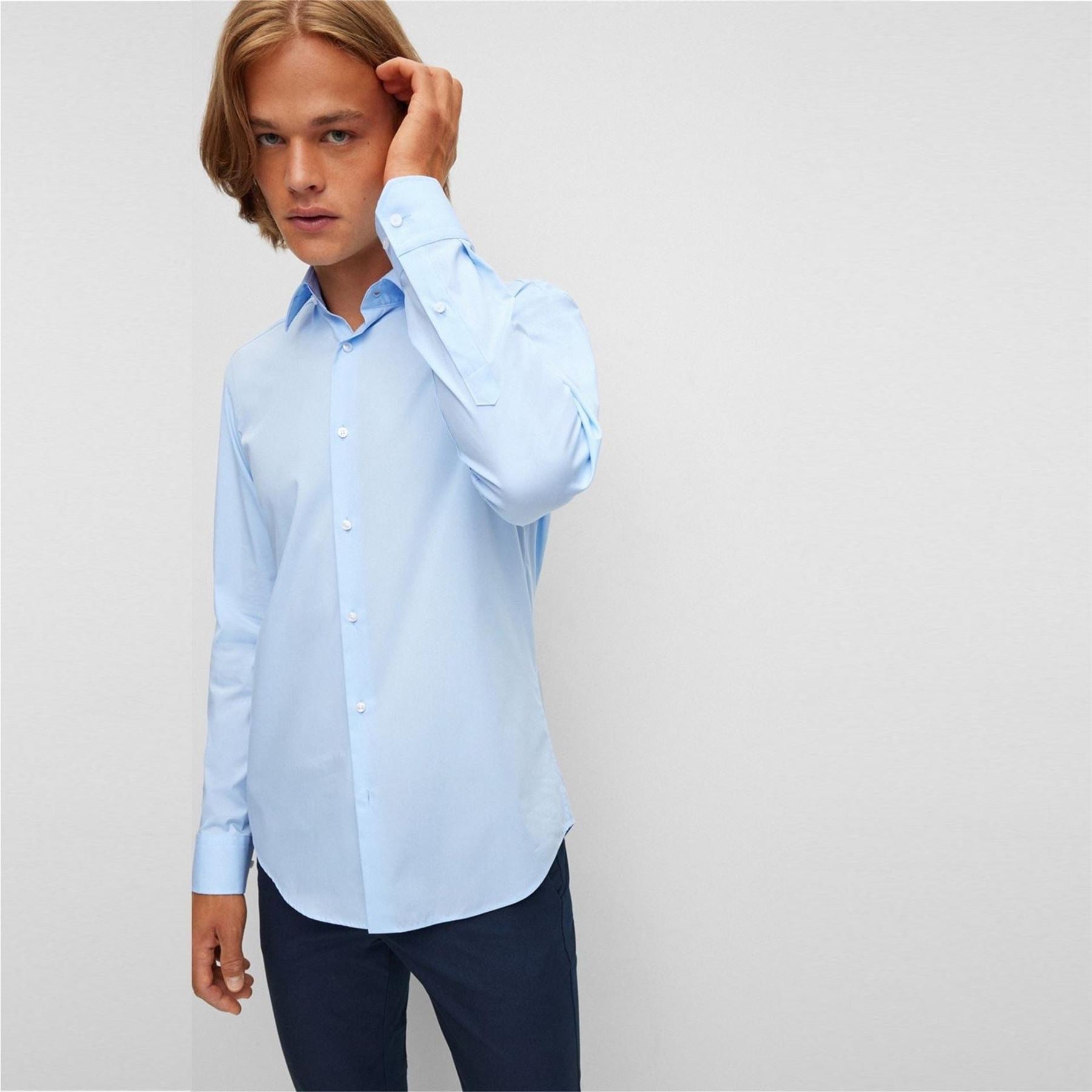 Boss Joe Collared Neck Point Collar Long Sleeve Shirt