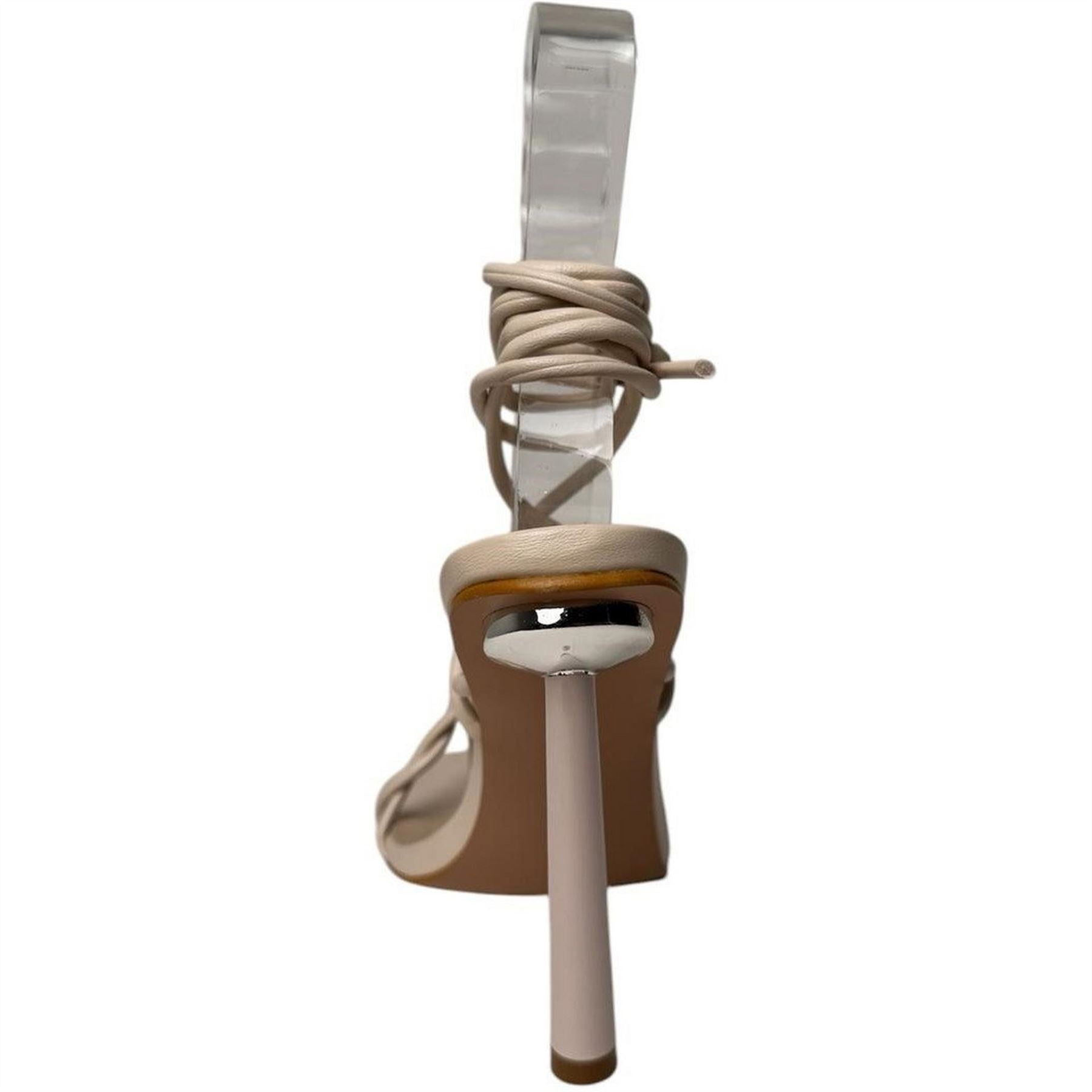 Chic Striped Gladiator Stiletto Heel Sandals