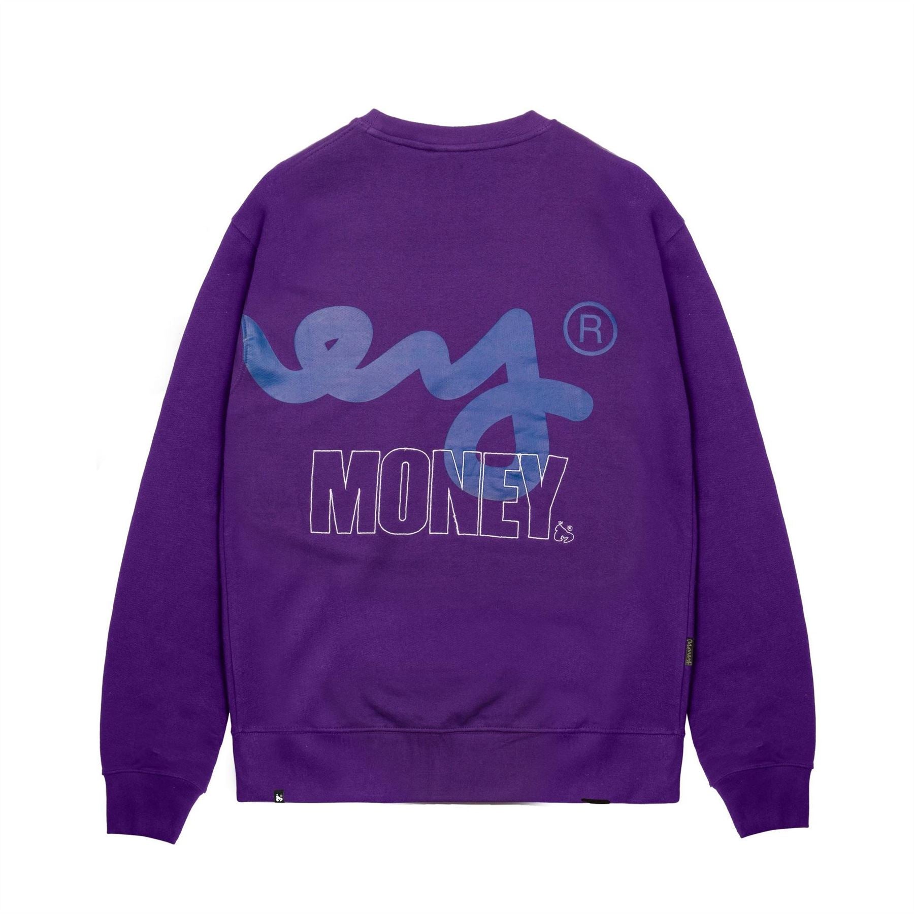 Money Stencil Block Printed Logo Crew Neck Sweatshirt