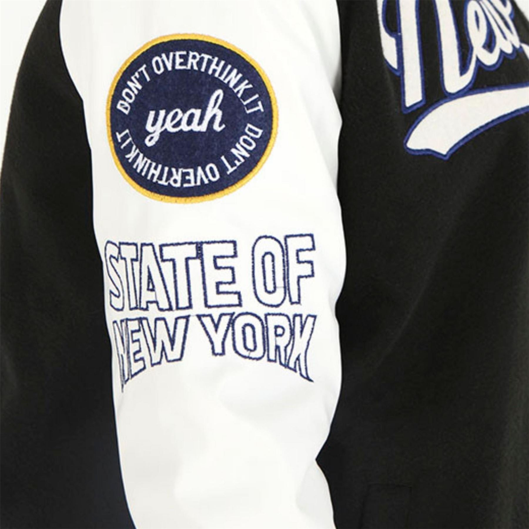 Brave Soul Womens Oversized Varsity Jacket With Arm Badge Details