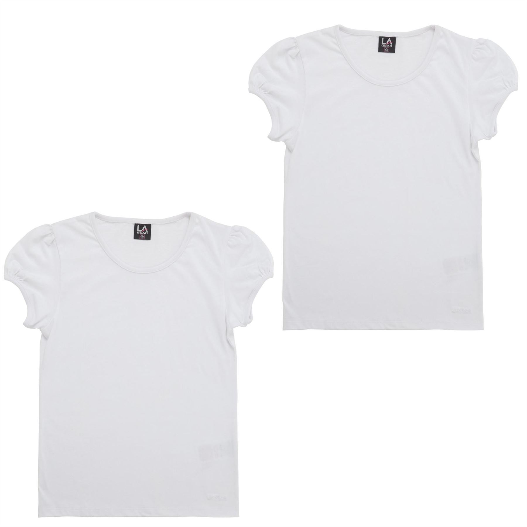 LA Gear 2 Pack Pe T-Shirts Junior Girls