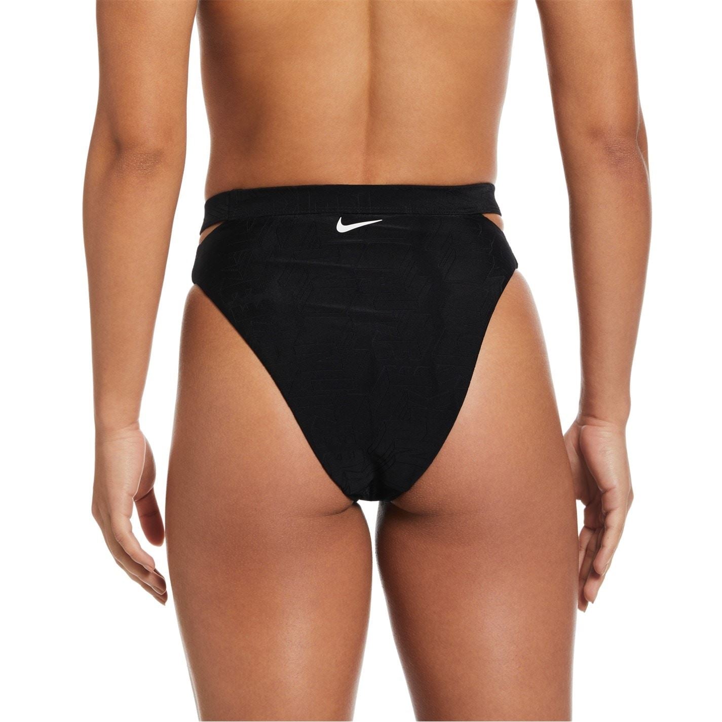 Nike Cut-Out Textured High Waist Bikini Bottom