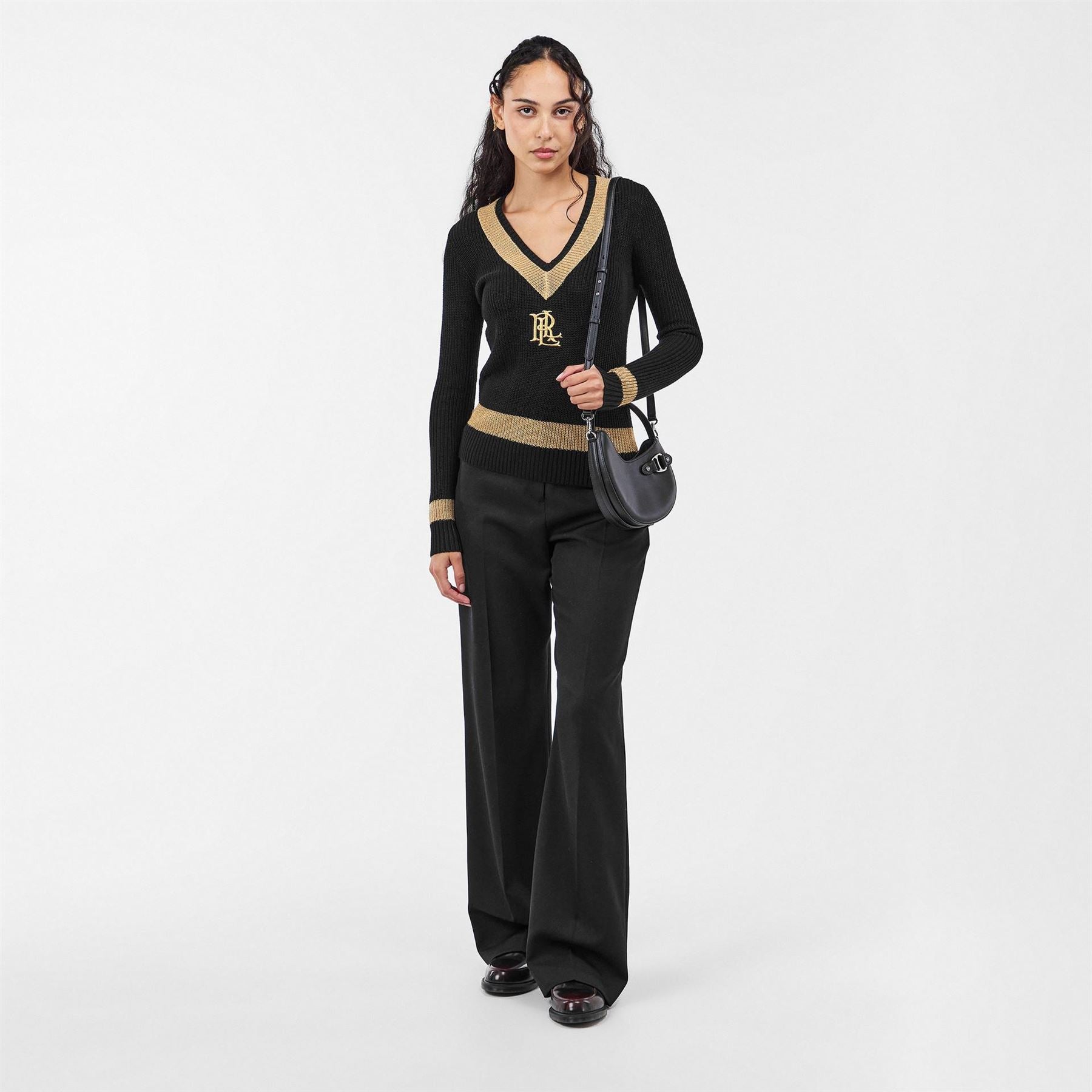 Lauren by Ralph Lauren V-Neck Long Sleeve Regular Fit Sweater