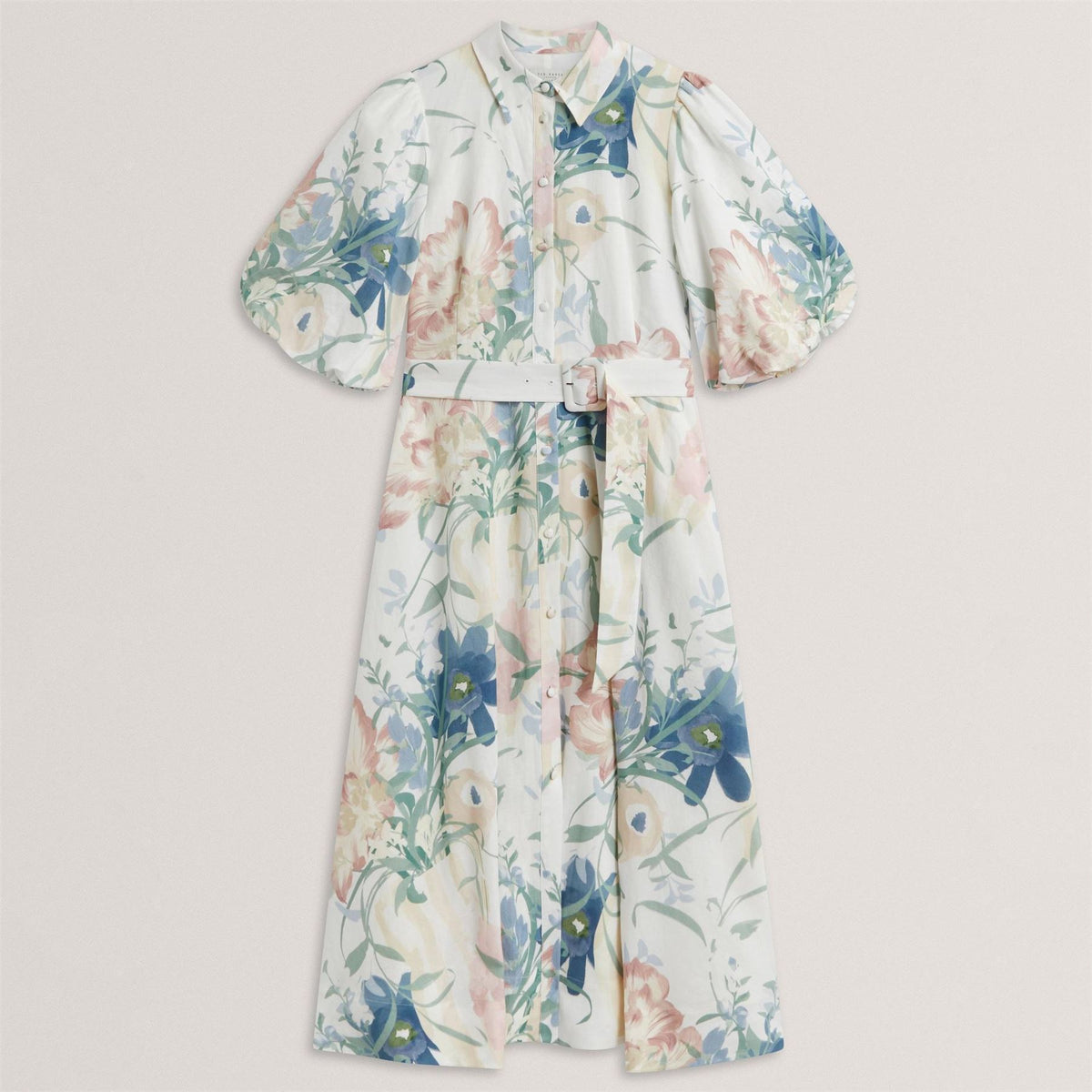 Ted Baker Puff Sleeved Midi Dress