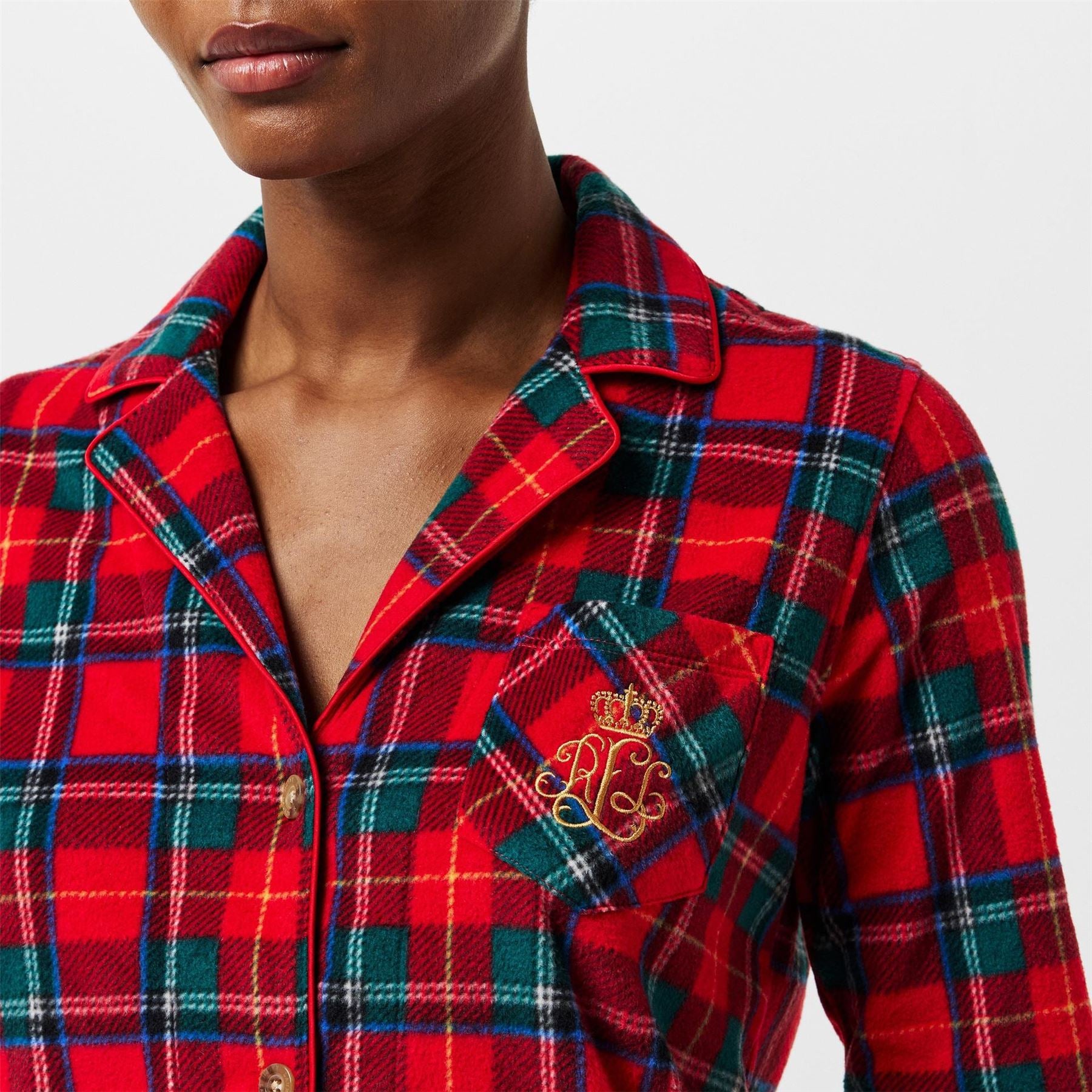 Lauren by Ralph Lauren Collared Neck Long Sleeve Pyjama Set