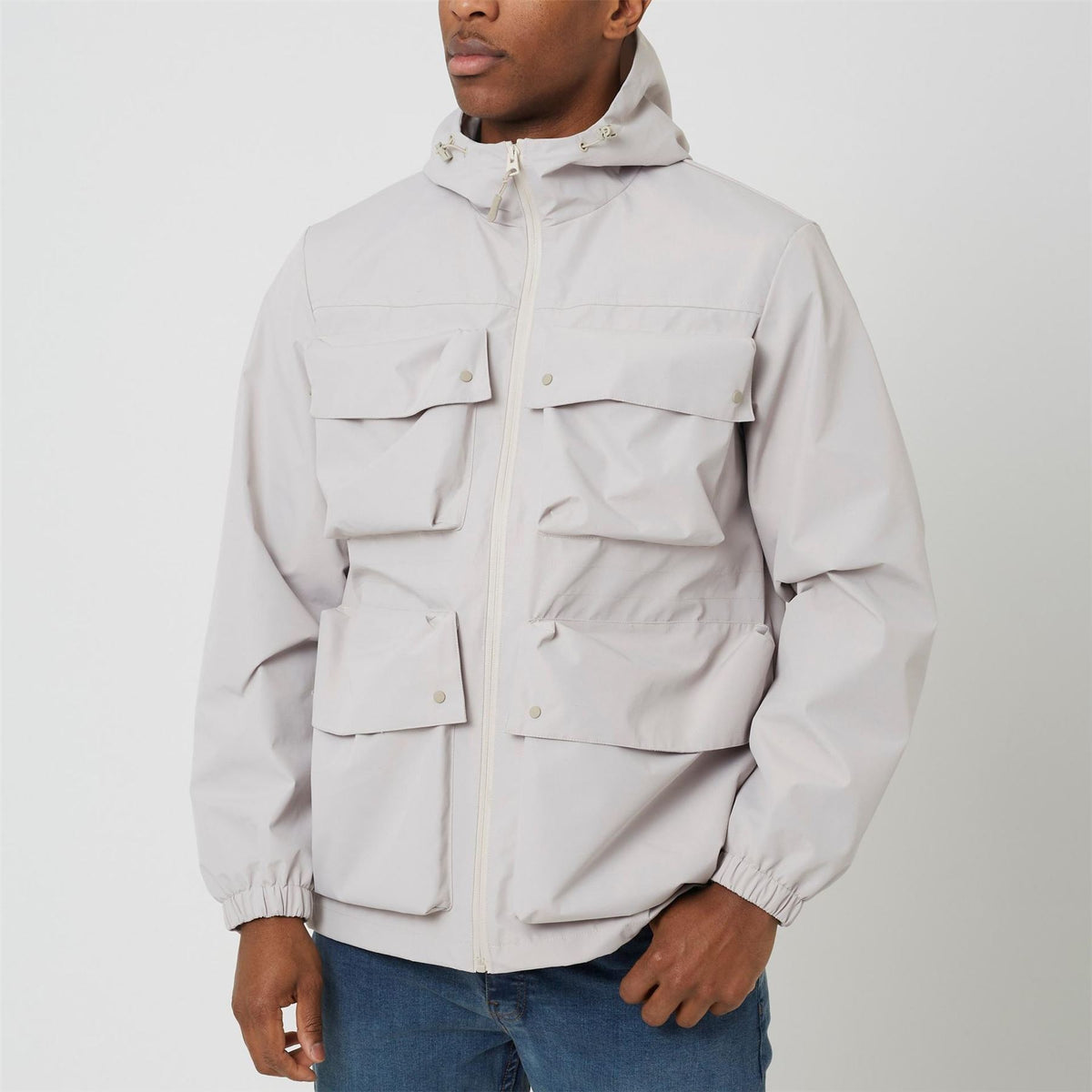Brave Soul Mens Multi Pocket Jacket With Hood