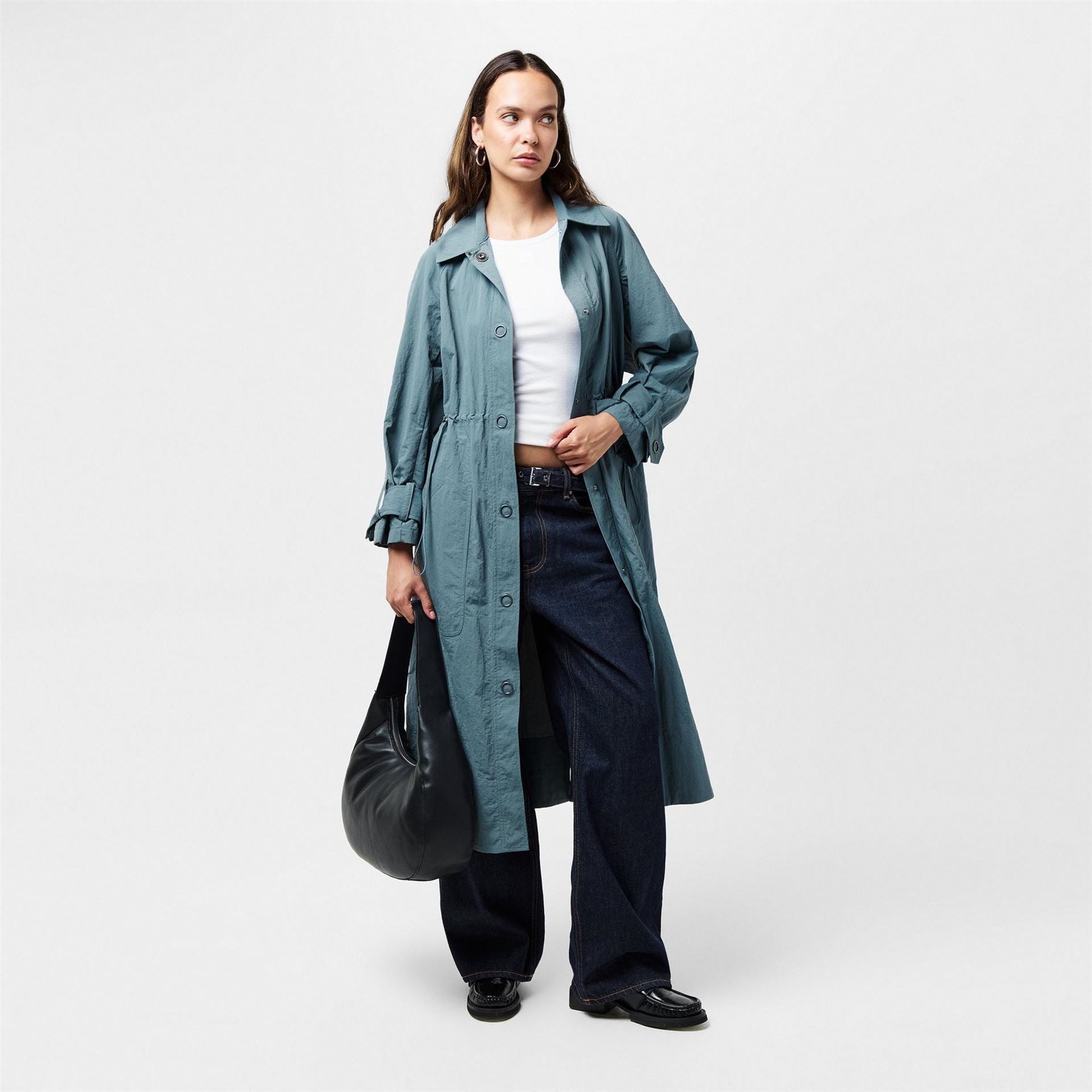 French Connection Ilena Trench Collared Neck Maxi Shirtdress
