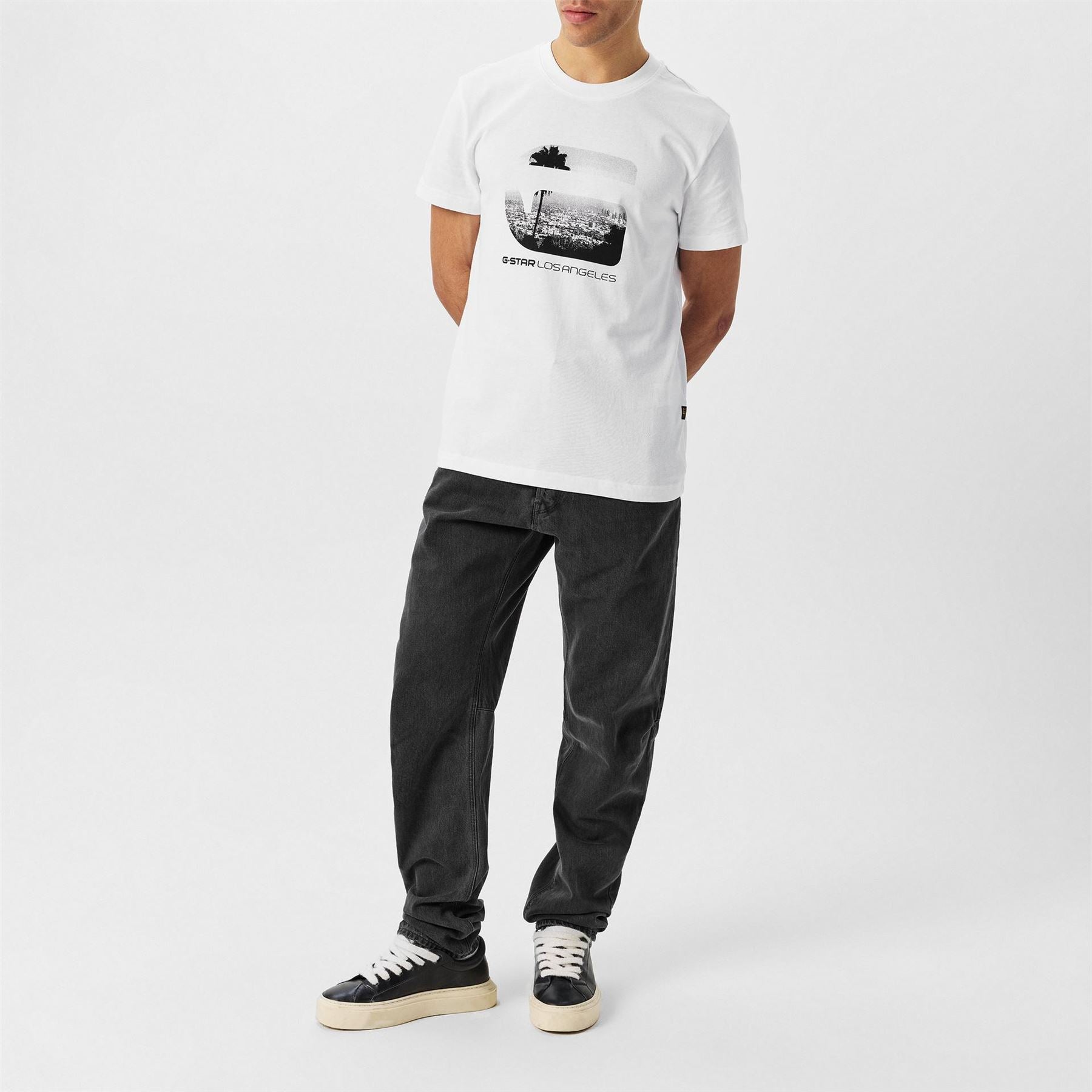 G Star Regular Fit Lettering Crew Neck T-Shirt