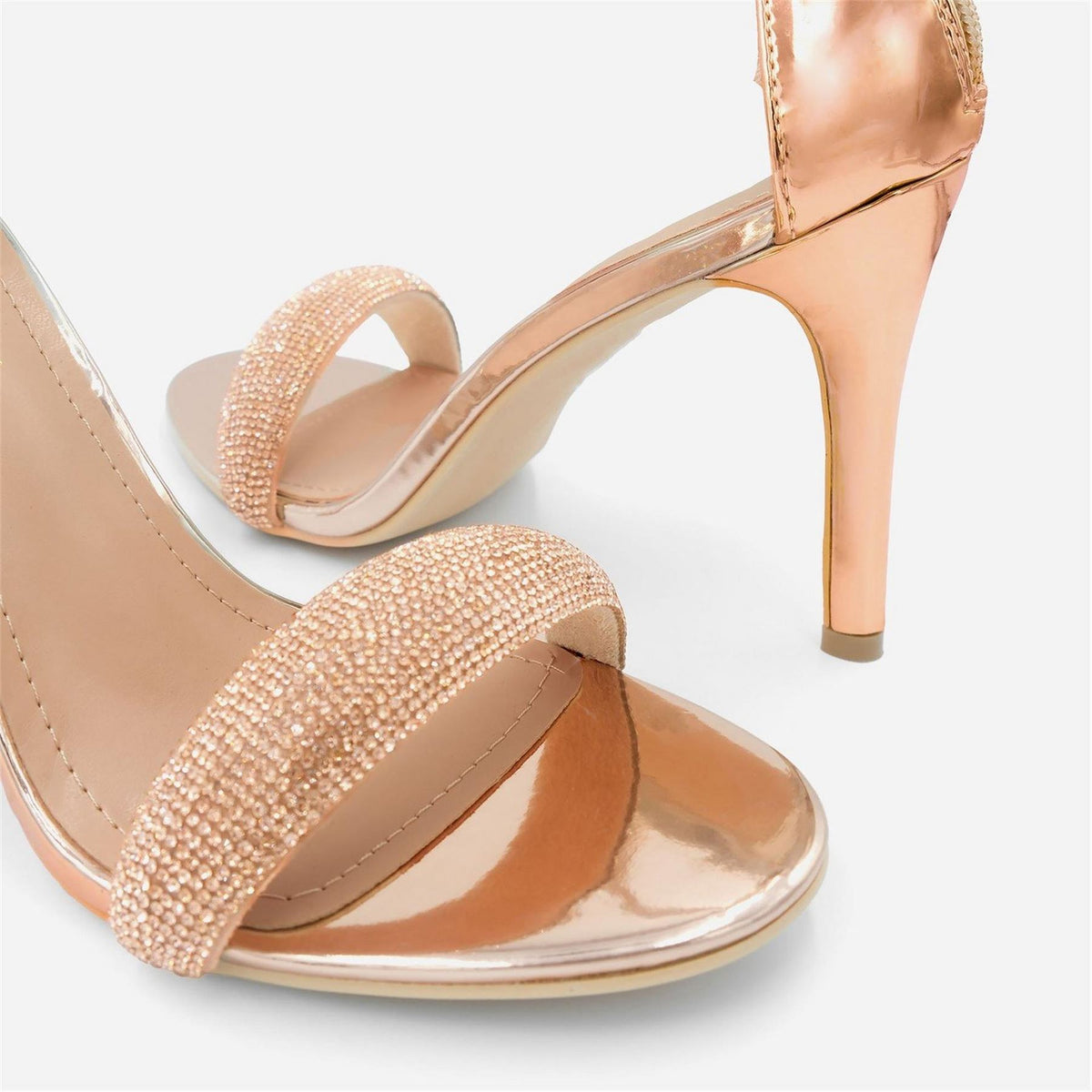Wheres That From Sabra Metallic Open Toe Stiletto Heel Sandals