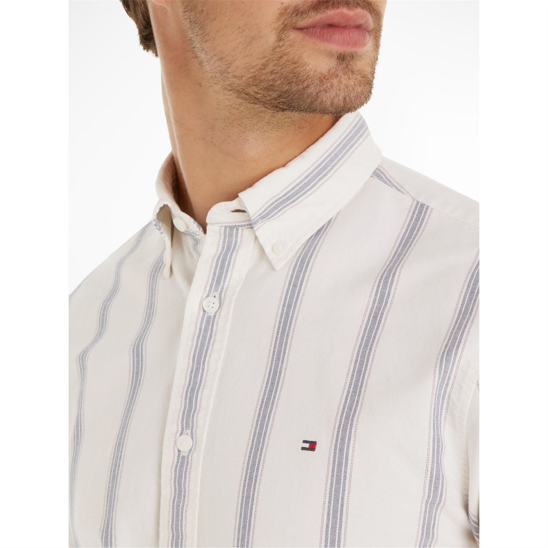Tommy Hilfiger Shadow Stripe Long Sleeve Patterned Shirt