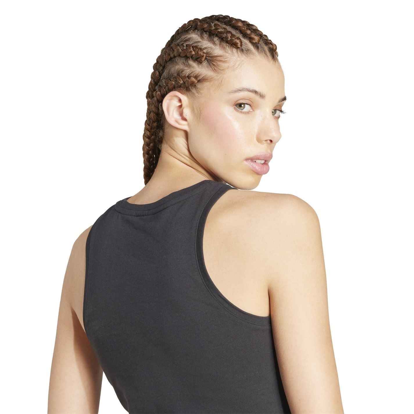 adidas Womens Essentials Linear Slim Cotton Tank Top